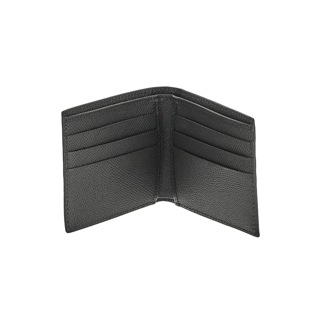 DOLCE & GABBANA Genuine Leather Bi-Fold Wallet for Men - Slim RFID Blocking Grey Designer Wallet | Perfect for Business, Travel & Everyday Use