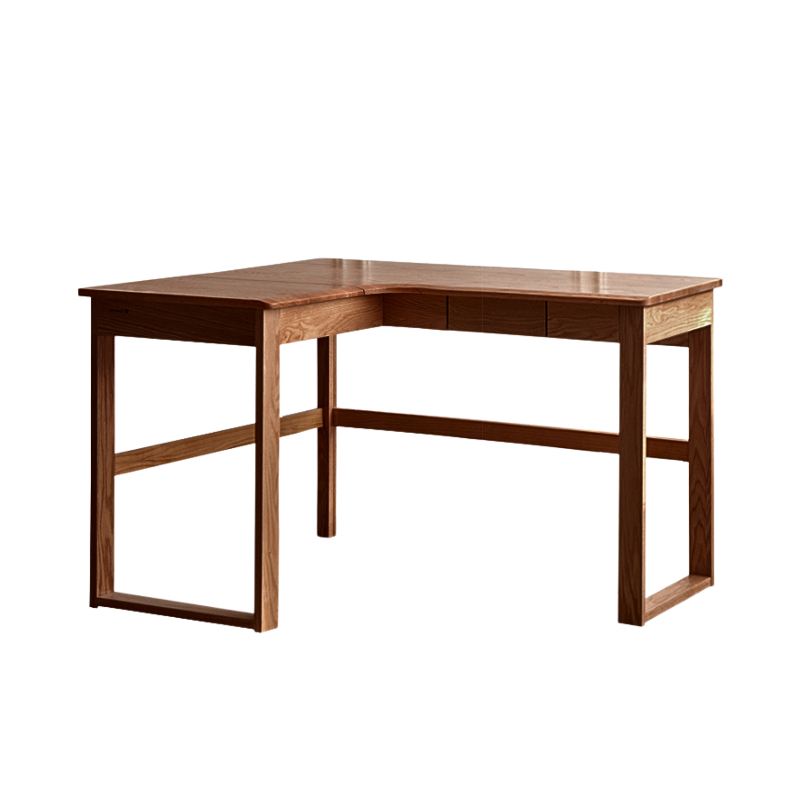 Solid Oak Wood L-Shaped Corner Office Desk - Modern Home & Office Workspace Solution for Productivity & Comfort