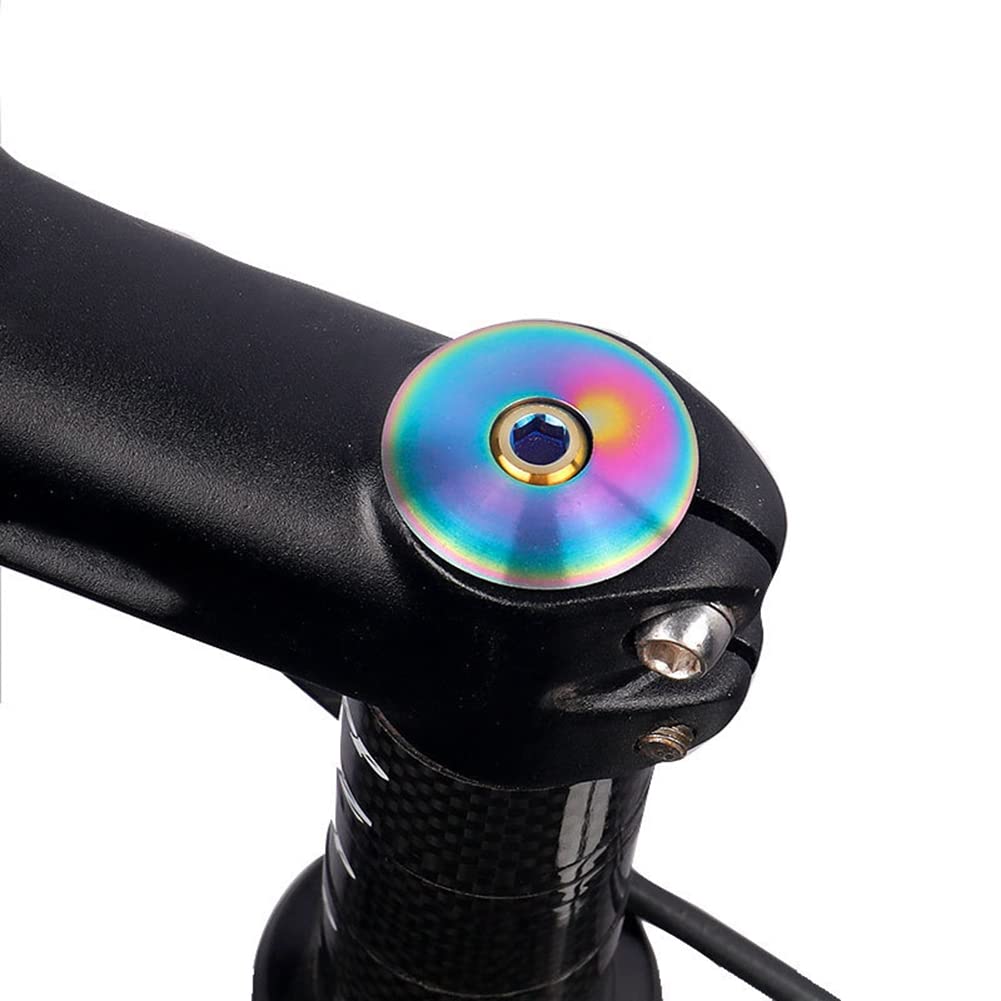 Zcargel Titanium Alloy Bicycle Headset Top Cover - M6X30 Front Fork Stem Cap with Screw Kit | Durable Bike Stem Cover for Road & Mountain Bikes | Perfect for Cycling Maintenance & Upgrades
