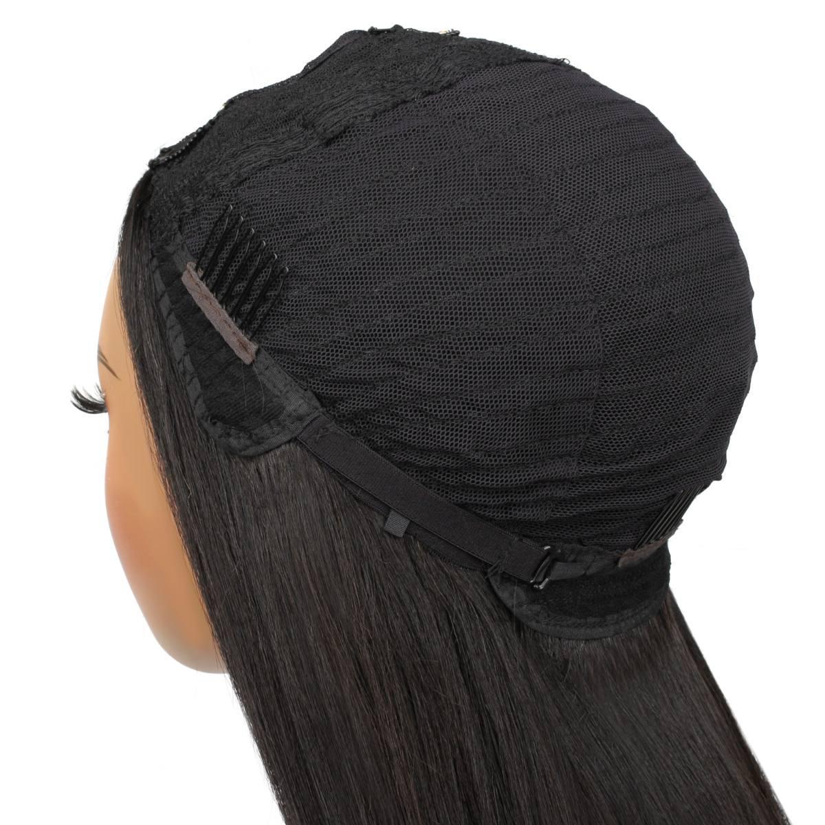 Yaki Straight U Part 100% Human Hair Wig for Black Women - Natural Looking Lace Front Wig for Everyday Wear & Special Occasions