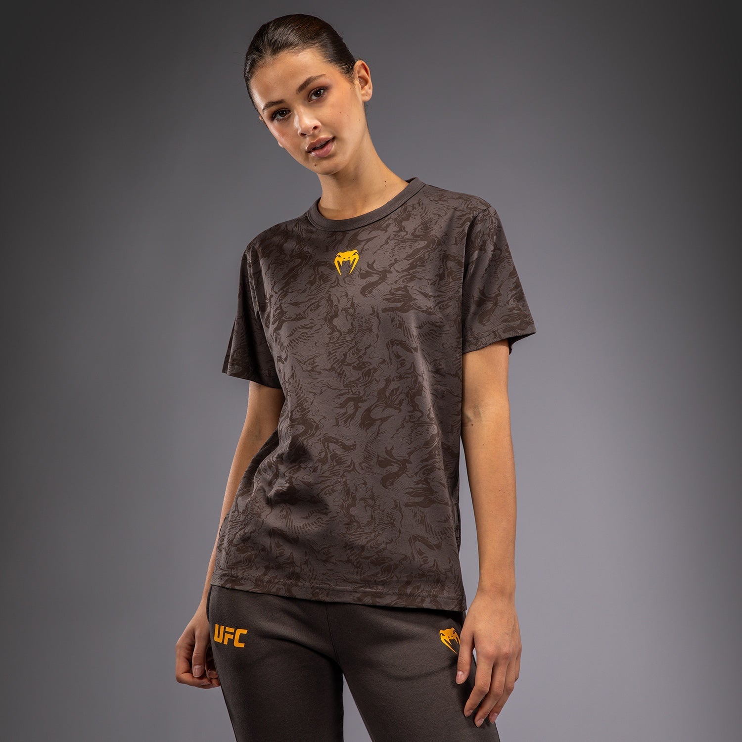 Venum UFC Fusion Fight Week Women's Short Sleeve Cotton T-Shirt - Earthen Brown | MMA Training & Casual Streetwear