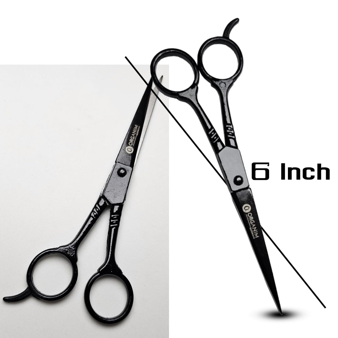 Professional Barber Scissors for Hair Cutting - Stainless Steel Small Haircut Scissors (1-Piece Set, Black) - Perfect for Salon, Home Haircuts & Styling