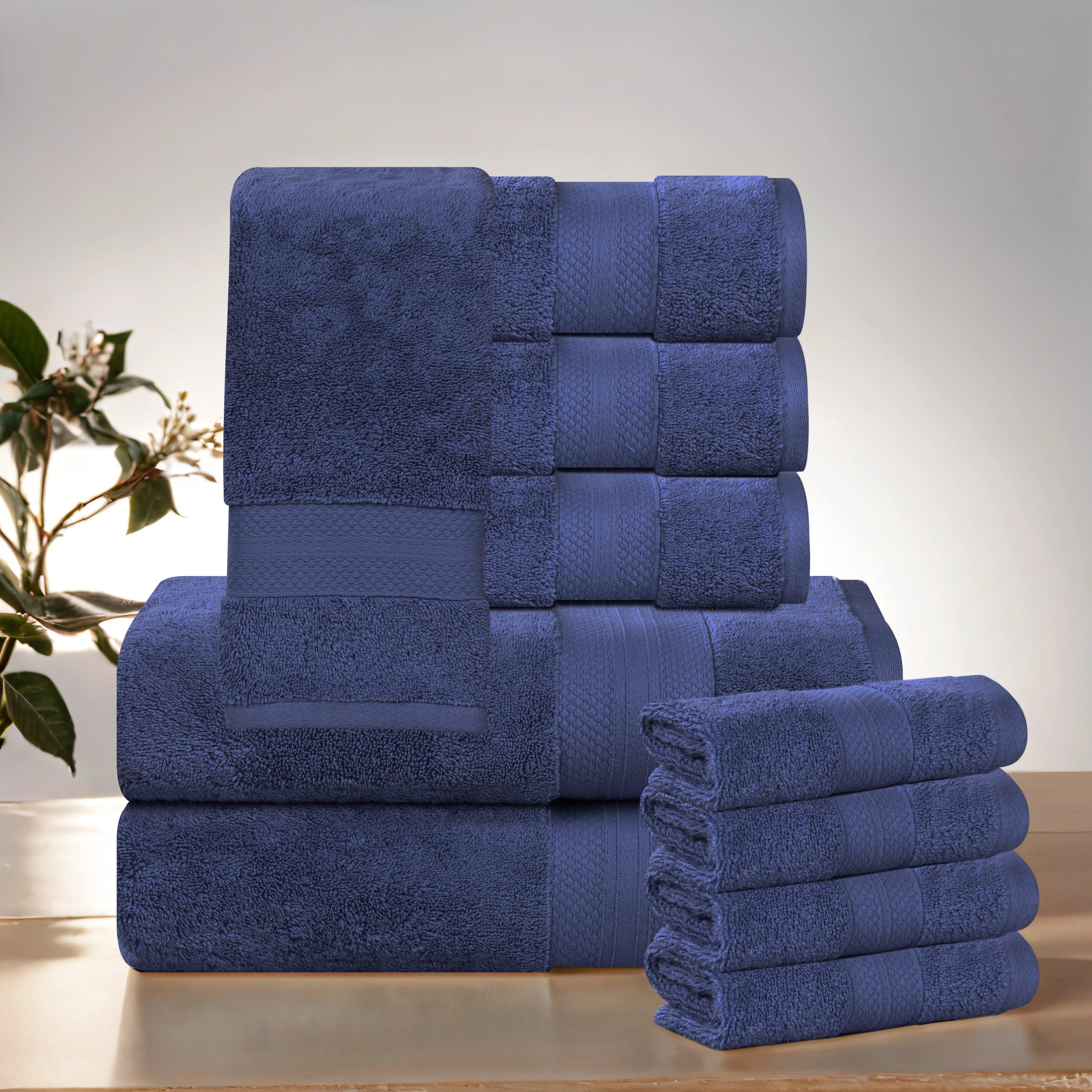 Premium Aria 10-Piece Turkish Cotton Towel Set - Ultra Soft & Absorbent Bath Towels, Hand Towels & Washcloths for Spa, Hotel & Luxury Home Use
