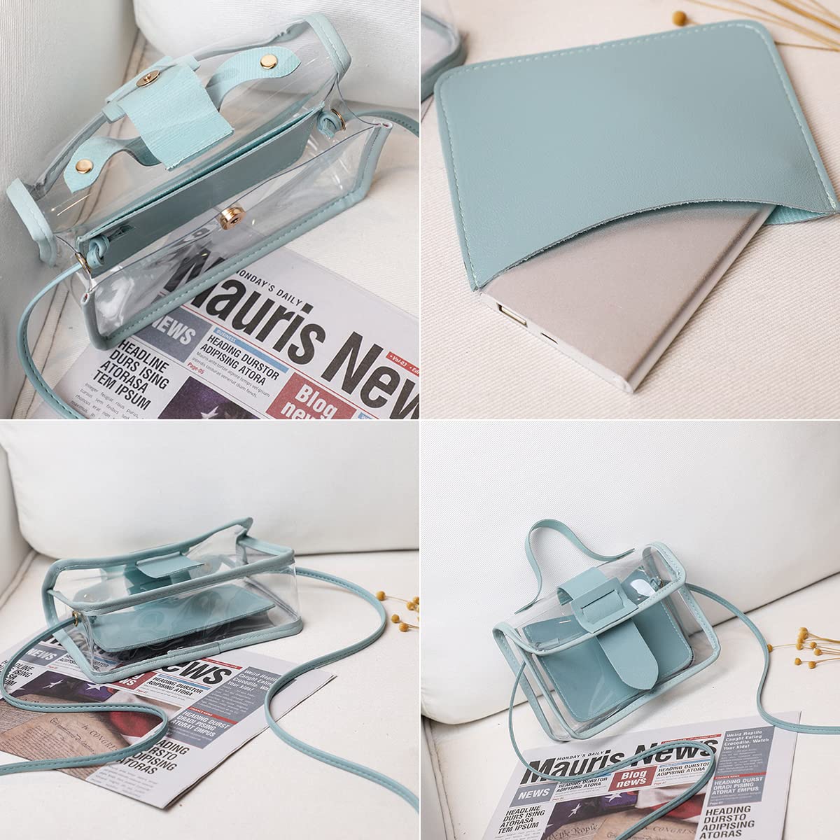 Women's Small Clear Crossbody Bag - Fashionable PVC Shoulder Bag & Phone Handbag, Mini Transparent Jelly Purse for Wallet, Coins & Essentials - Perfect for Summer, Beach, Travel & Holiday Outfits (Black)