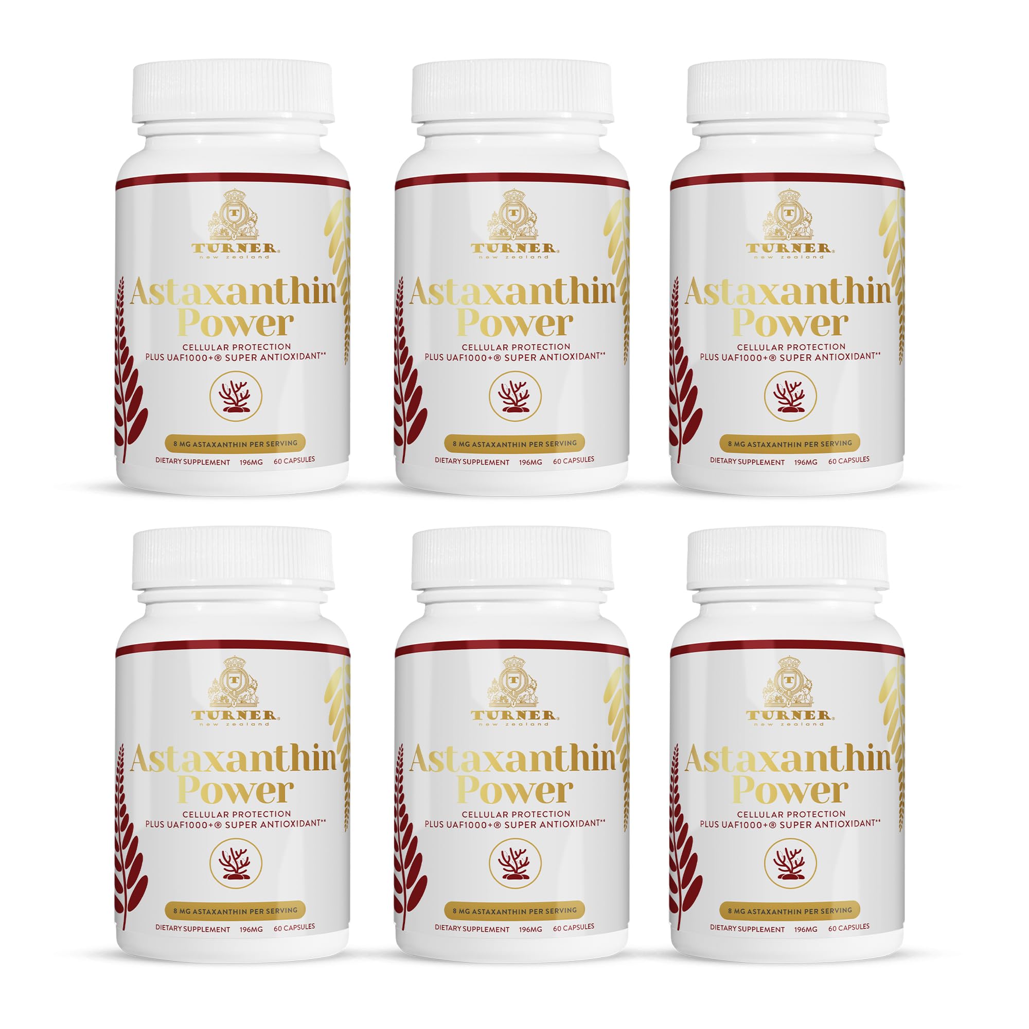Premium New Zealand Astaxanthin 12mg Supplement with UAF1000+ | Powerful Antioxidant for Anti-Aging, Skin Health, Eye Support & Muscle Recovery | Immune Booster | 180 Servings (6 Bottles) | Perfect for Athletes, Busy Professionals & Health-Conscious Individuals