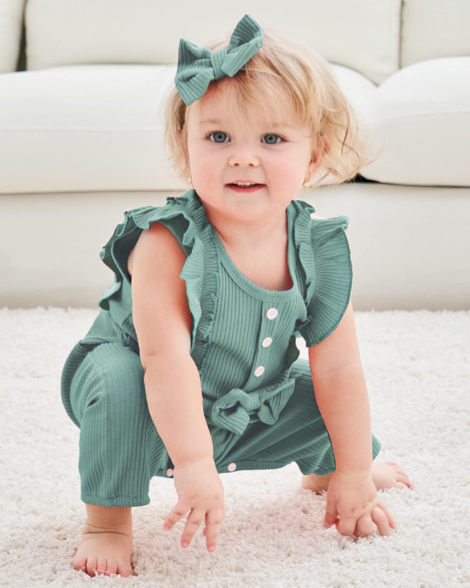Mioglrie Newborn Baby Girl Clothes - Soft Cotton Short Sleeve Romper Jumpsuit for Summer | Perfect for Playtime, Photo Shoots & Daily Wear