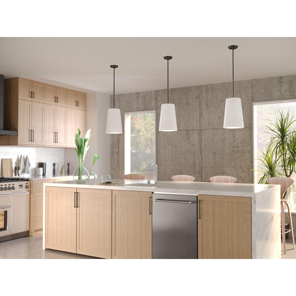 Clarion Collection One Light Etched White Pendant P500430 - Modern Glass Ceiling Light Fixture for Dining Room, Kitchen Island & Bedroom Lighting