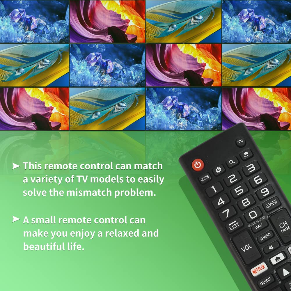 AKB75375604 Replacement Remote Control for LG Smart TV - Universal Infrared Remote Compatible with Multiple LG Smart TV Models | Perfect for Living Room, Bedroom & Home Theater Setup