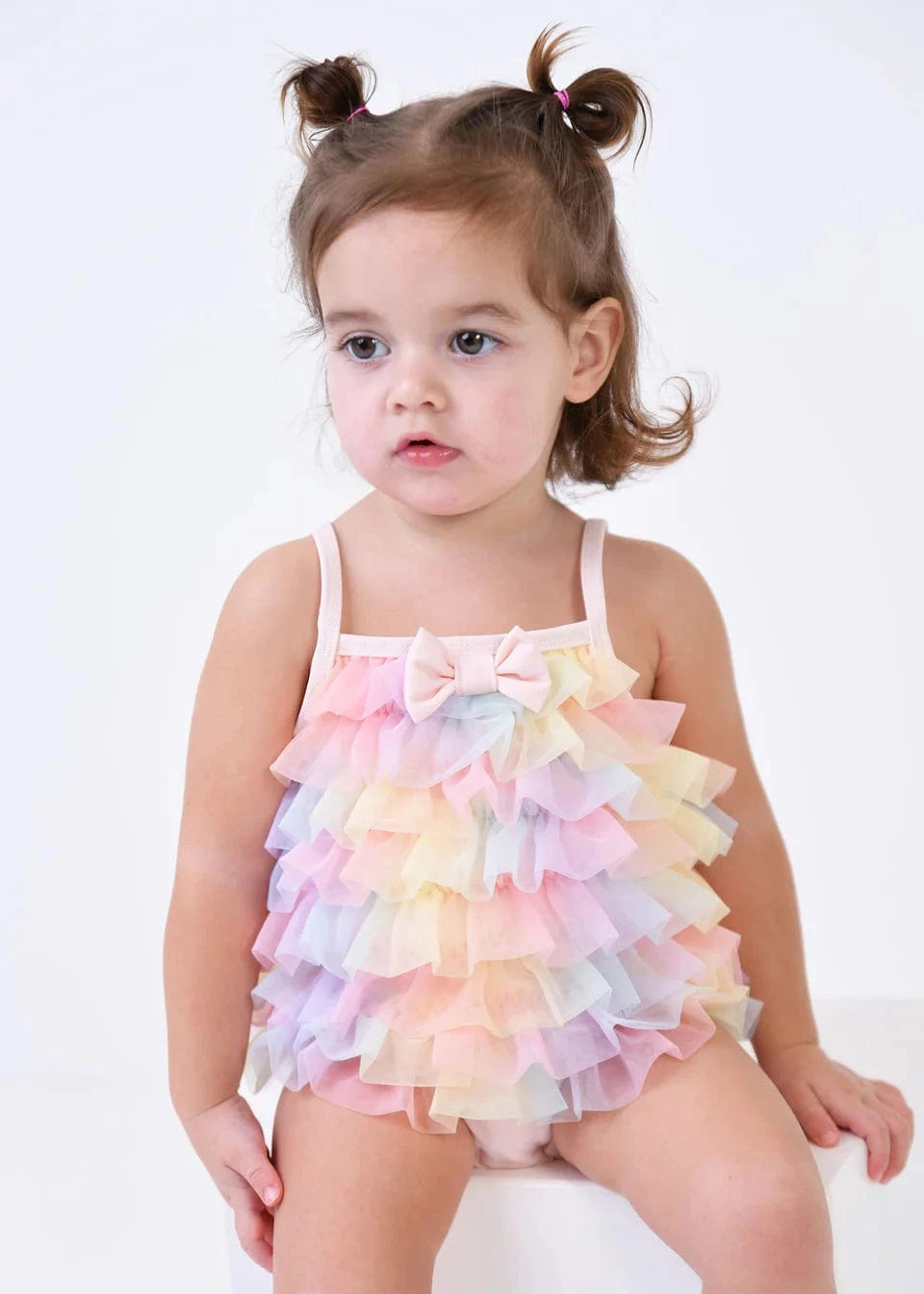 Adorable Pink Minnow Rainbow Swimsuit for Baby Girls - Perfect for Beach, Pool & Summer Water Play