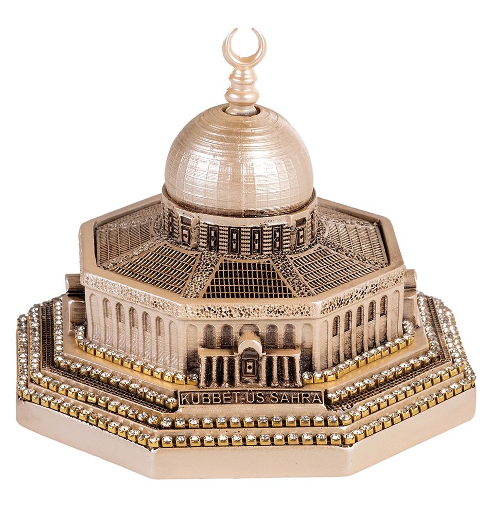 Handcrafted Islamic Table Decor - Al Aqsa Dome of the Rock Replica with Mother of Pearl Inlay | Perfect for Ramadan Decorations, Muslim Home Decor & Gift Giving