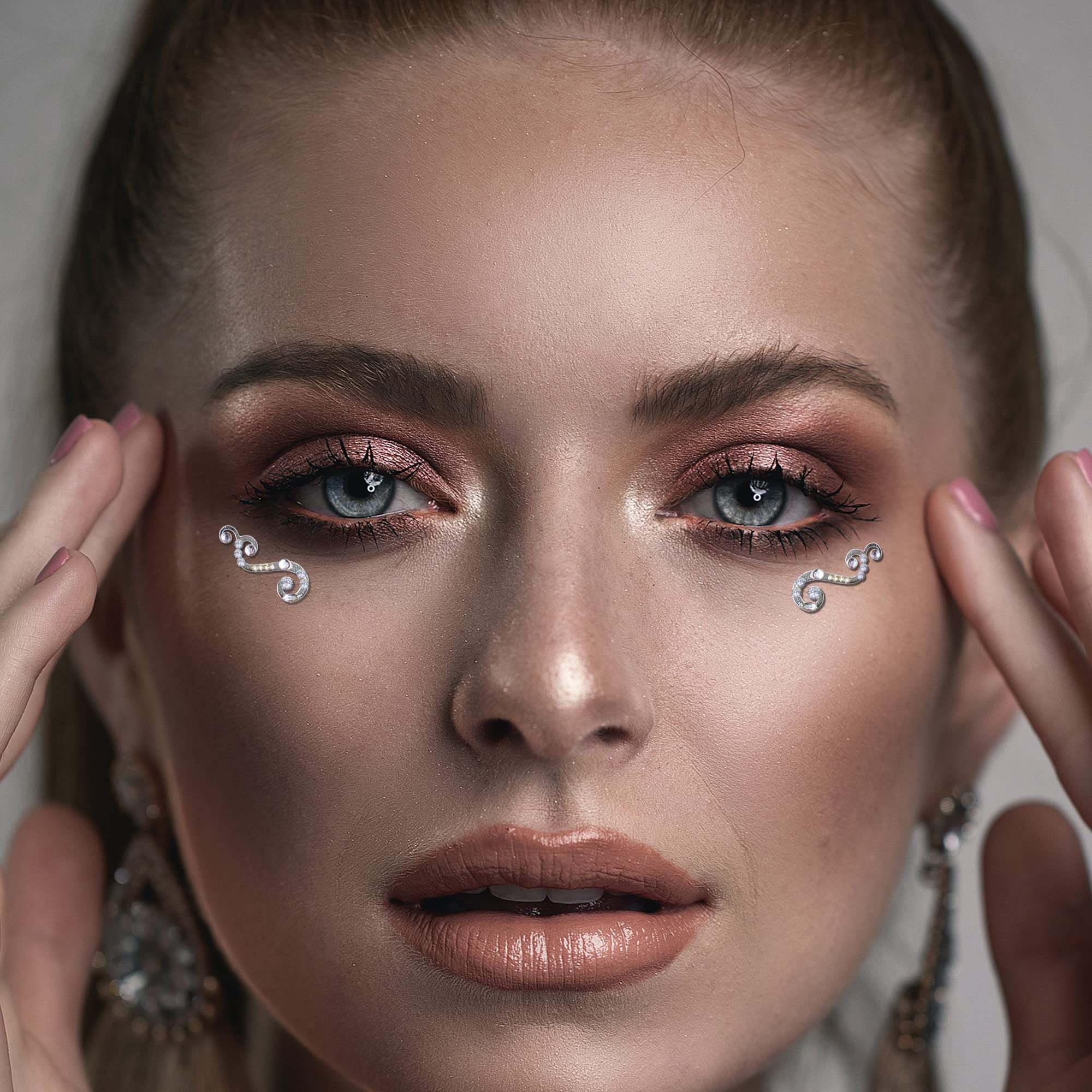 Comet Busters Face Gems - Rave Eye Jewels & Face Makeup Bindi for Parties & Festivals (JEWEYE001-1, JEWEYE007) - Perfect for Halloween, Raves, Cosplay & Festival Glam