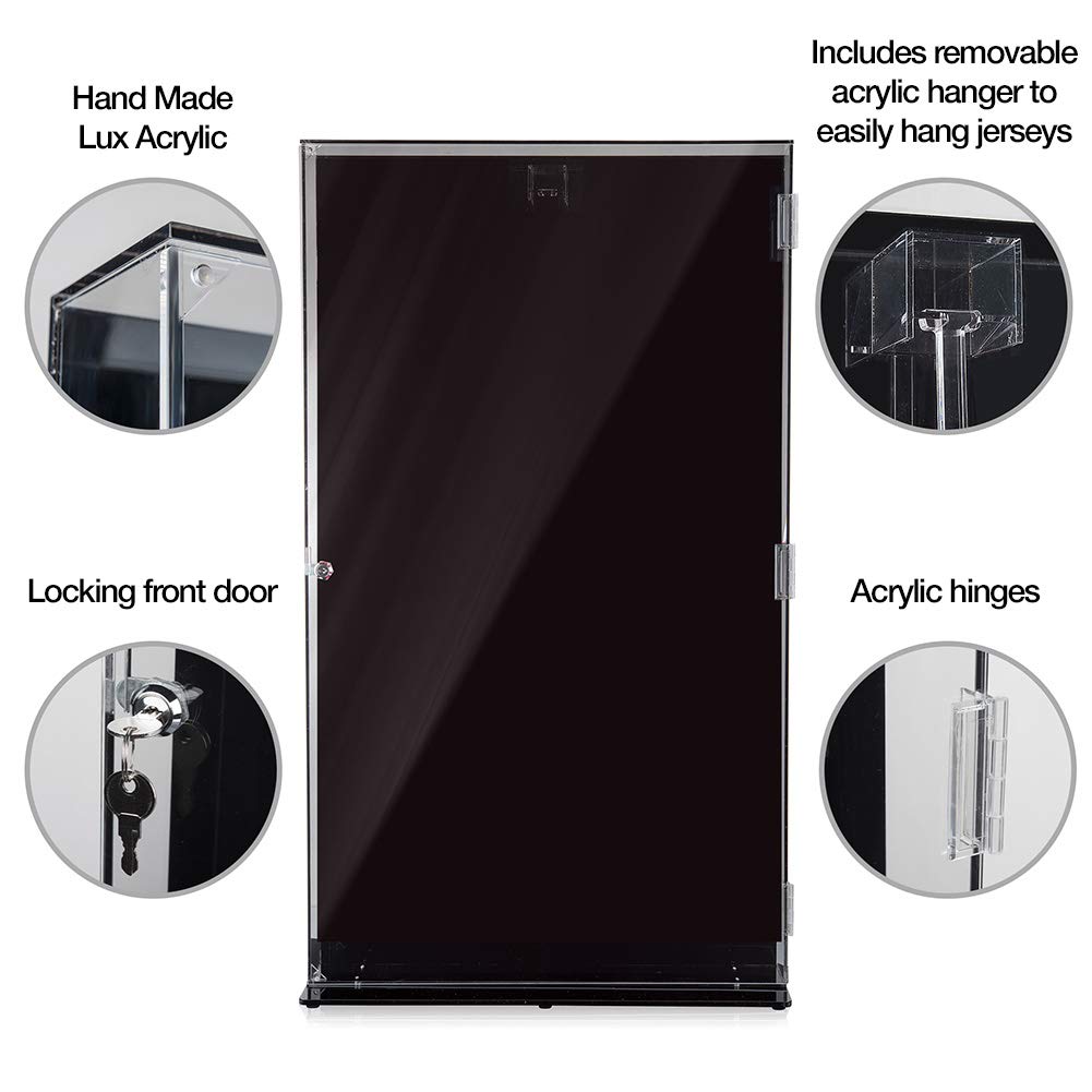 Premium UV-Protected Acrylic Jersey Display Case - Wall Mount & Freestanding Sports Memorabilia Showcase for Football, Basketball, Hockey Jerseys - Perfect for Home, Office & Sports Bar Decor
