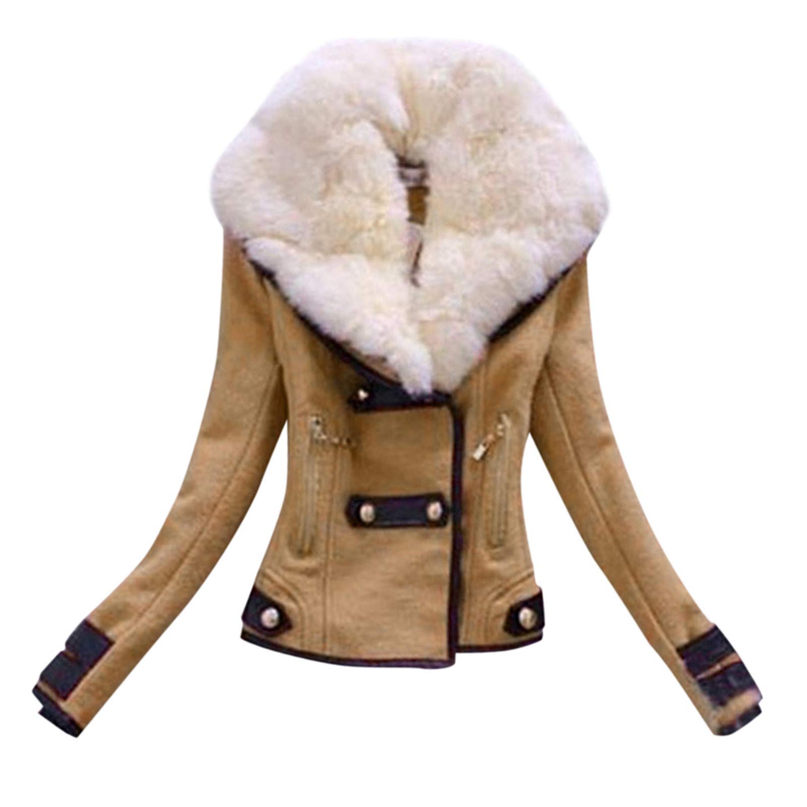 Women's Double Breasted Winter Coat - Waterproof Office Raincoat for Work & Casual Wear | Reusable, Warm & Stylish for Rainy Days & Business Outings