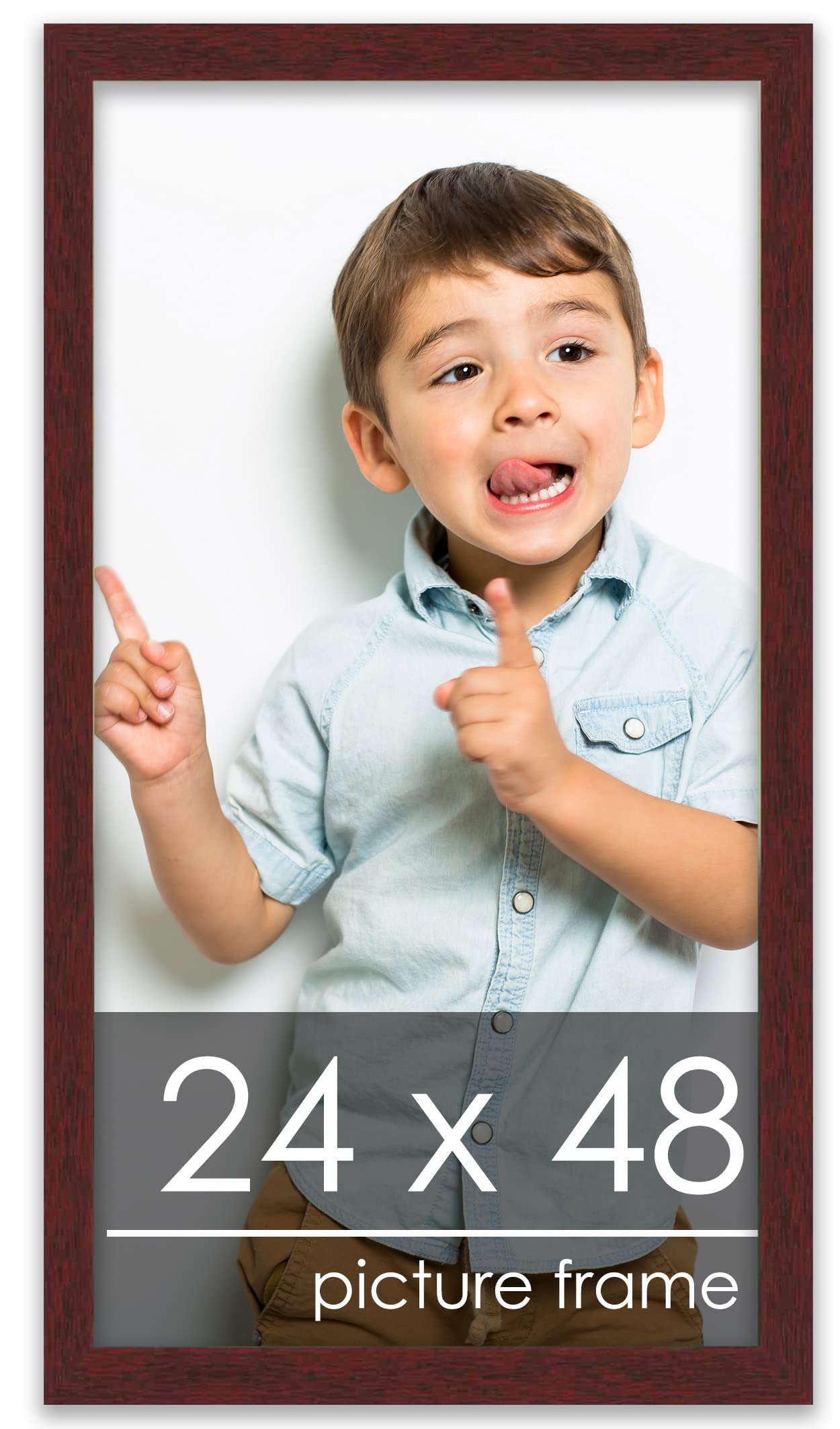 24x48 Modern Minimalist Brown Wood Picture Frame - Solid Wood Poster Frame with UV Acrylic, Foam Board Backing & Hanging Hardware - Perfect for Home Decor, Office Wall Art & Gallery Displays