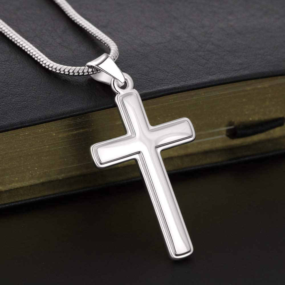 Father of The Bride Cross Necklace - Elegant Wedding Gift for Dad, Thank You Present from Bride - Perfect for Wedding Day, Father's Day & Special Occasions