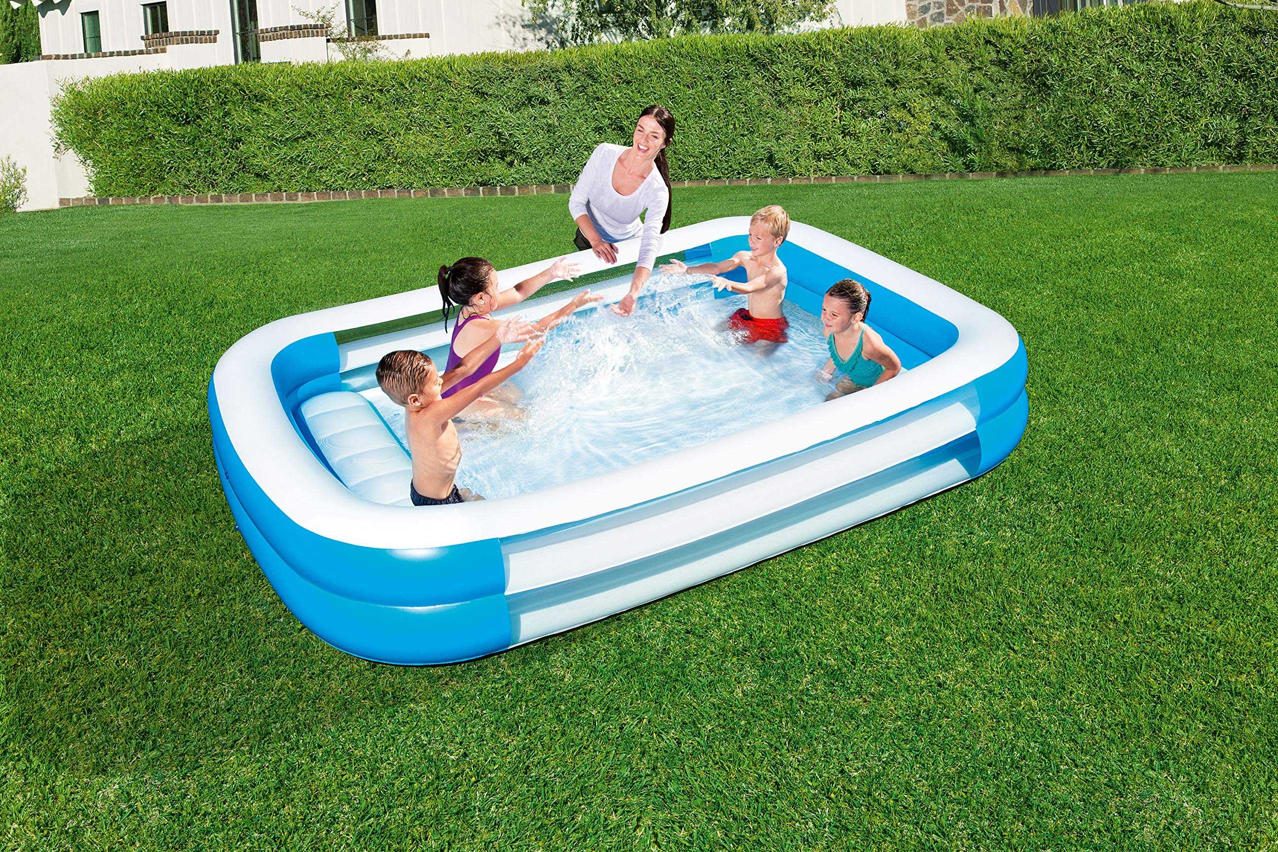 Bestway H2OGO! Inflatable Family Swimming Pool with Clear Windows - Large Outdoor Inflatable Pool for Kids & Adults, Perfect for Backyard, Garden, and Summer Parties