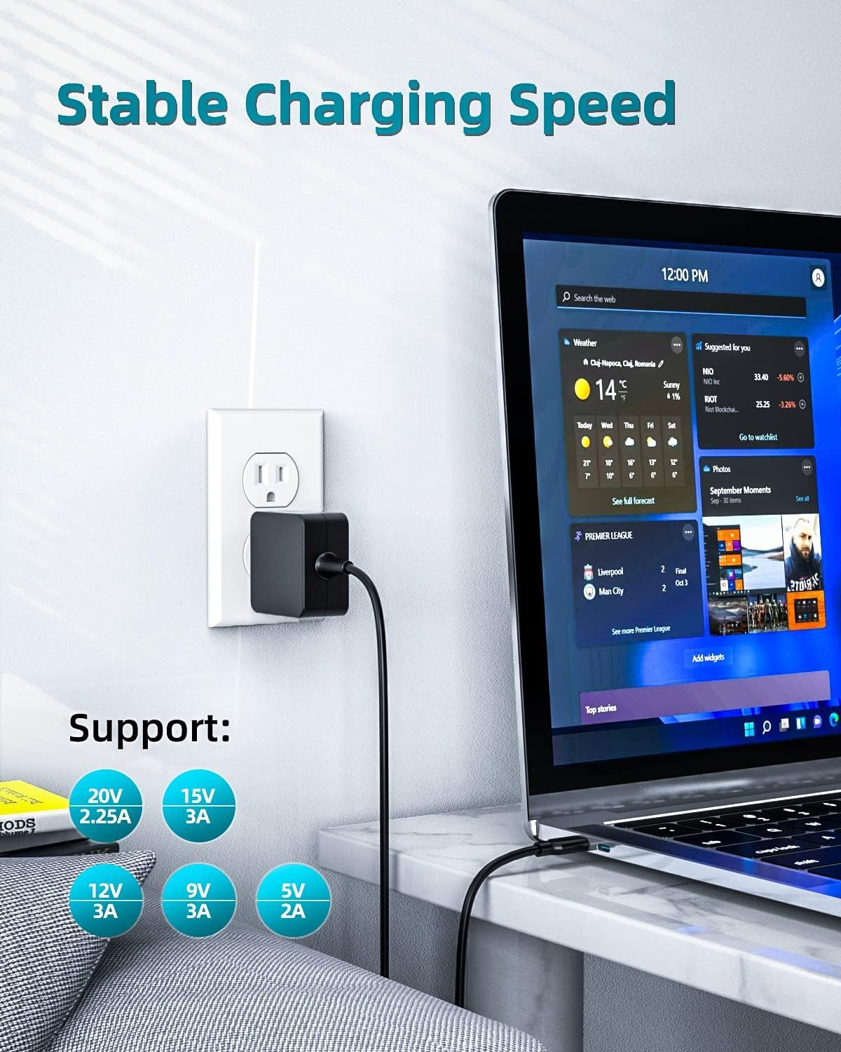 45W USB C Fast Charger for Samsung Chromebook 4 & Other Devices | UL Certified Safe Charging | Perfect for Home, Office & Travel Use