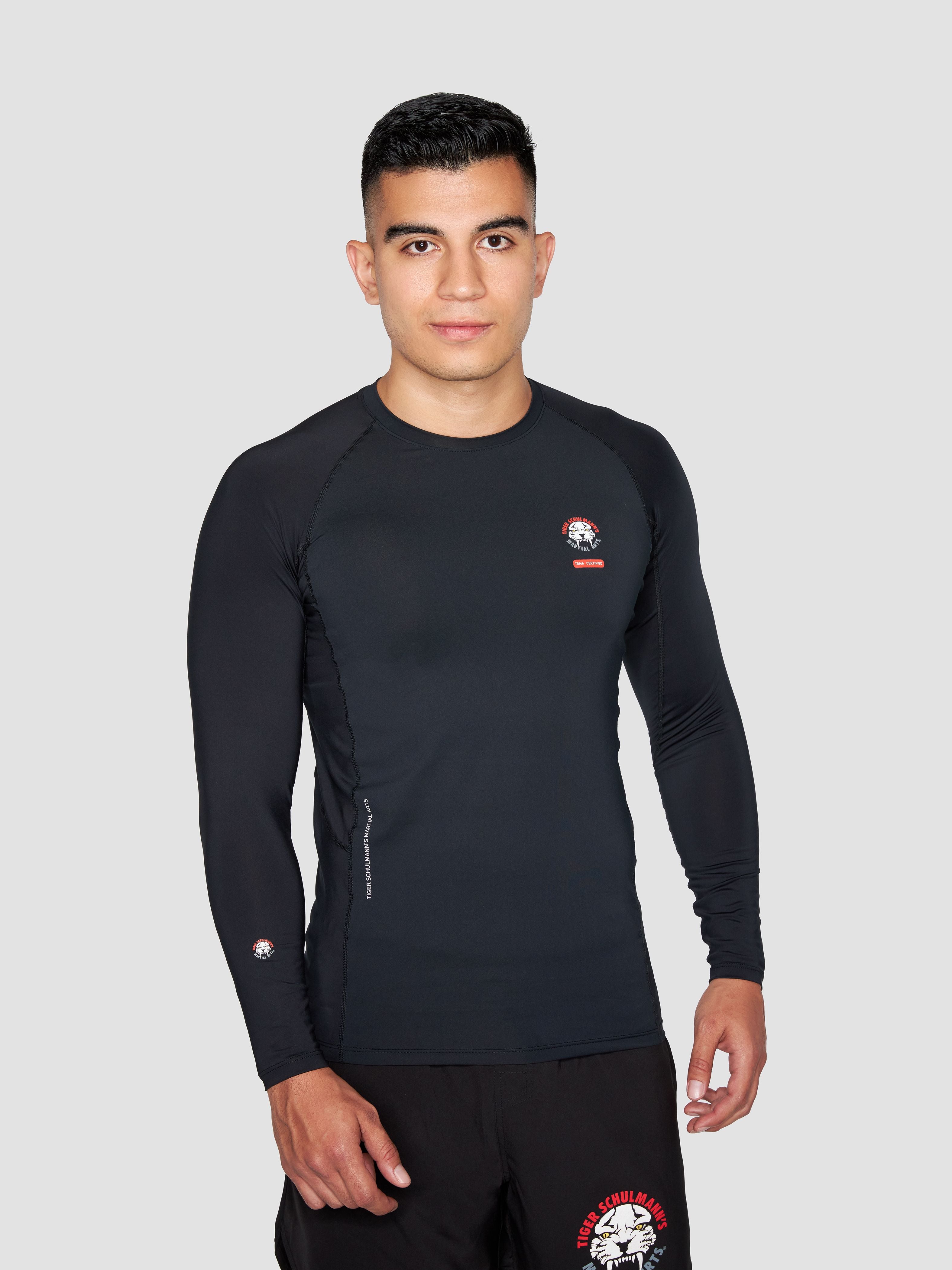 Rebel Rashguard for Men & Women - UPF 50+ Sun Protection Black Swim Shirt for Surfing, Swimming & Water Sports