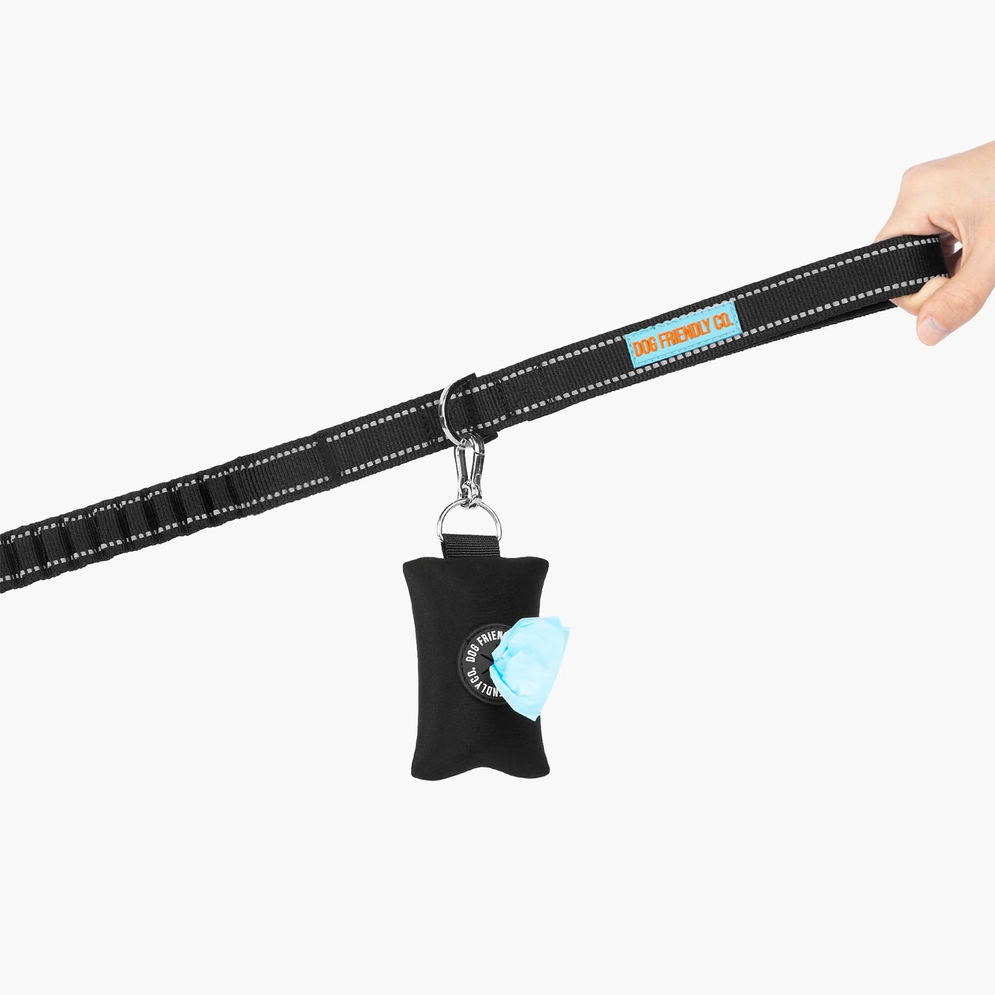 Dog Poop Bag Holder - Black | Leak-Proof & Hands-Free Waste Dispenser for Dog Walking, Hiking, and Outdoor Adventures | Dog Friendly Co.