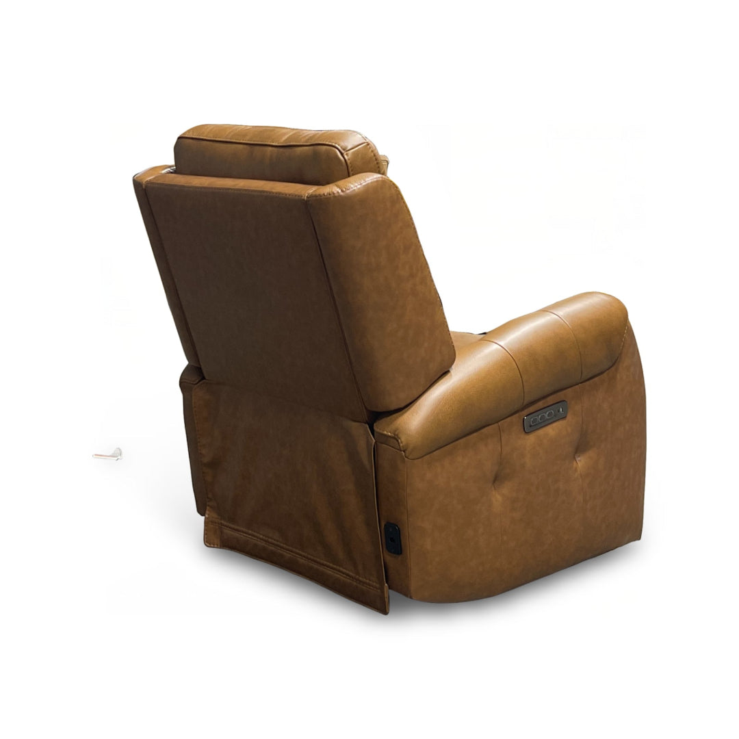 Premium Bergman Leather Power Swivel Glider Recliner Chair - Adjustable Comfort for Living Room, Nursery & Home Theater Relaxation