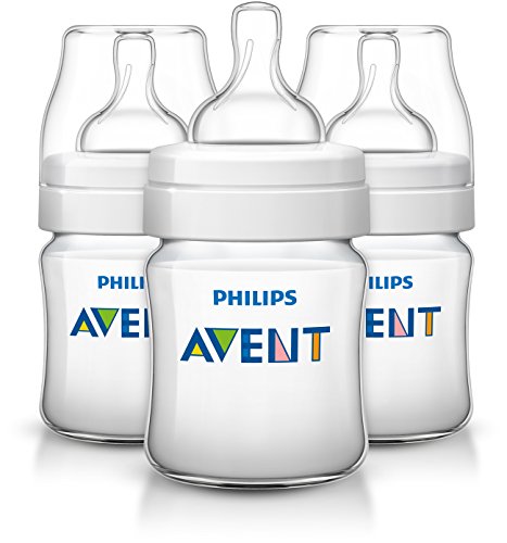 Philips Avent Classic Plus Baby Bottles, 4 Ounce (3 Pack) - BPA-Free Newborn Feeding Bottles with Natural Nipple - Perfect for Breastfeeding Transition & On-the-Go Feeding