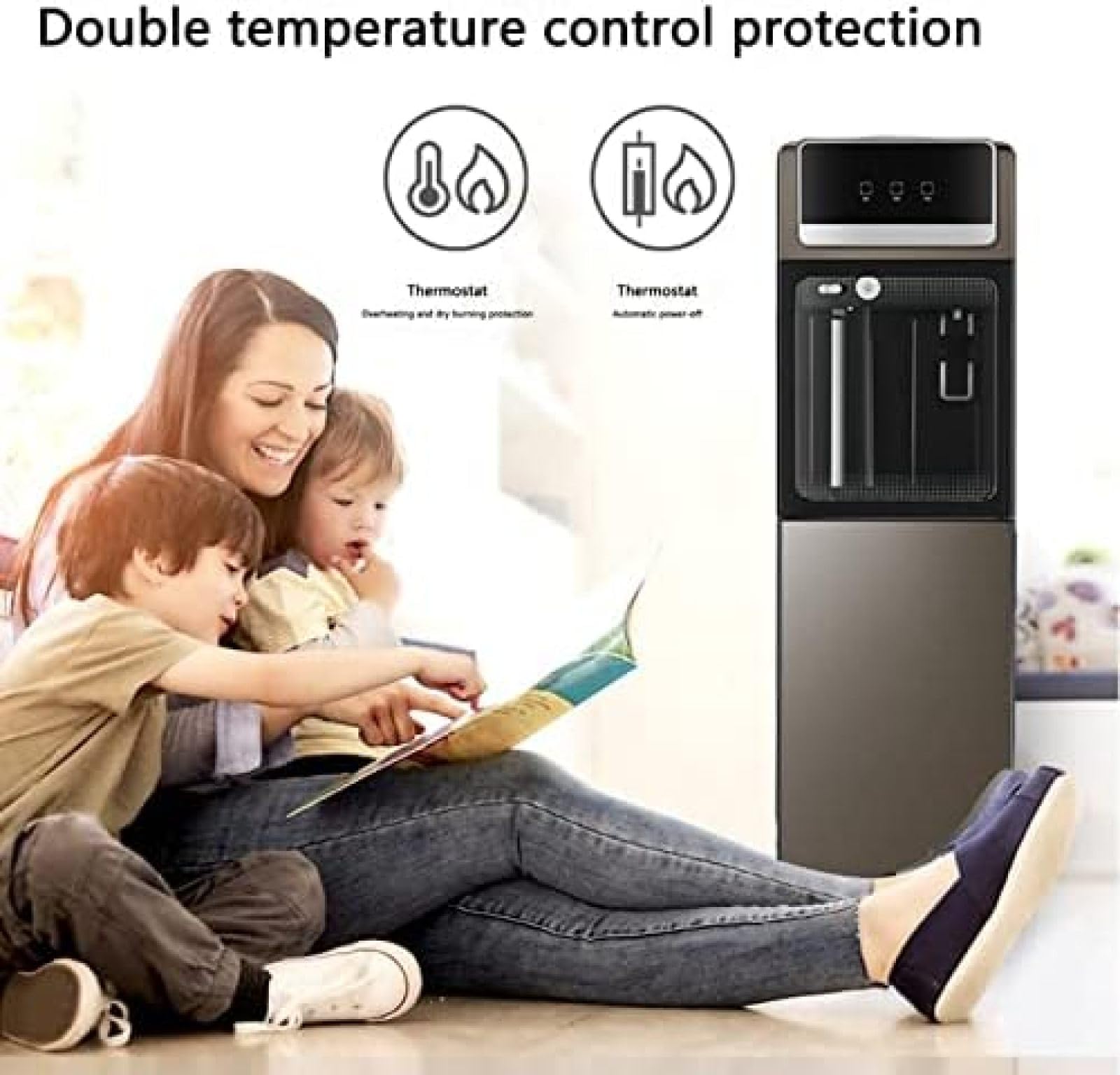 Top-Loading 3-in-1 Vertical Water Cooler Dispenser - Hot & Cold Water Dispenser for Home & Office | Perfect for Kitchen, Breakroom, and Office Hydration Station