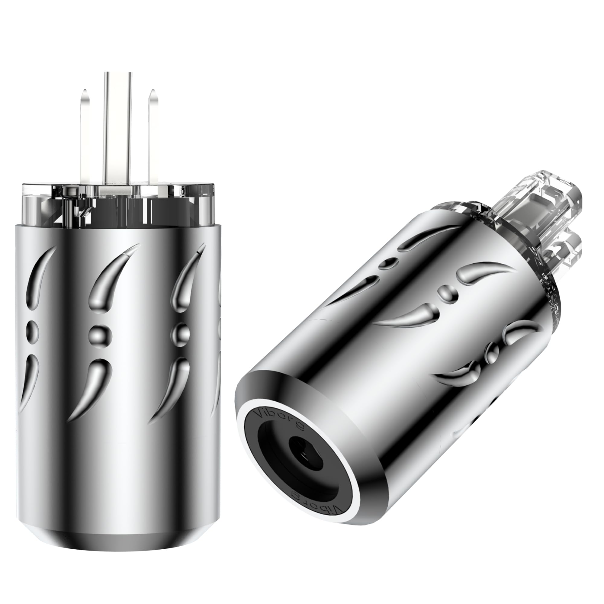 Premium Viborg VM512S+VF512S Silver-Plated Pure Copper Non-Magnetic HiFi Power Plug & IEC C15 Connector - Audiophile-Grade US Power Plug for DIY Power Cables - Perfect for High-End Audio Systems, Home Theater, and Professional Recording Studios