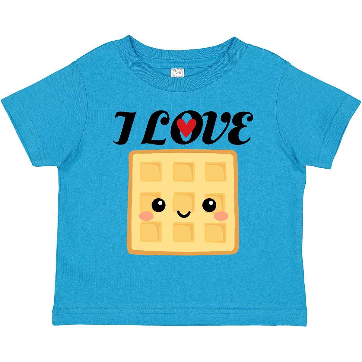Inktastic Waffle Lover I Love Waffles Toddler T-Shirt - Cute Breakfast Themed Cotton Tee for Kids, Boys & Girls - Perfect for Family Brunch, Weekend Outfits & Waffle Day Celebrations