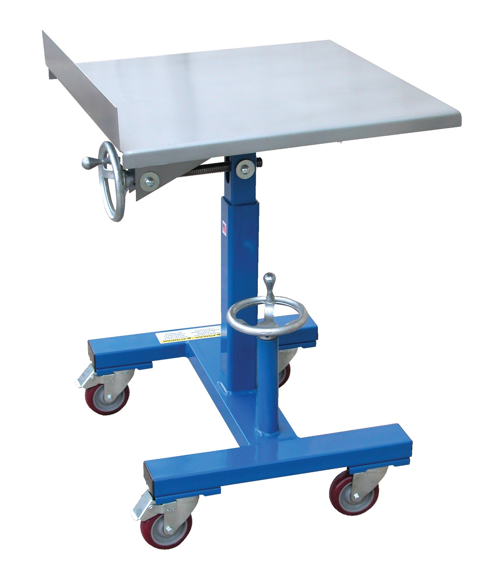 Adjustable Mobile Tilt Work Table - 24x24 Inch Portable Blue Workbench for DIY Projects, Crafting & Home Repairs | Perfect for Workshops, Garages & Home Offices