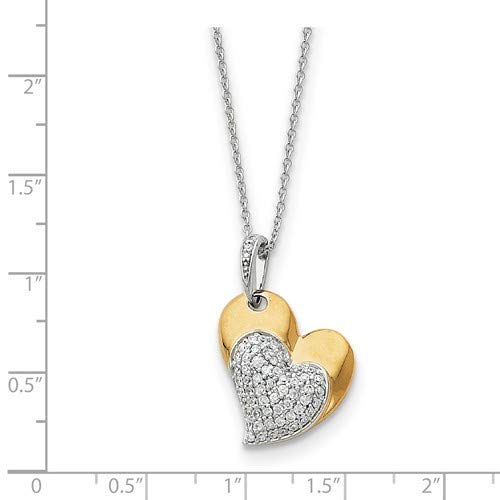 Blessed Beyond Measure CZ Pendant Necklace for Women - Gold & Rhodium Plated Sterling Silver 18