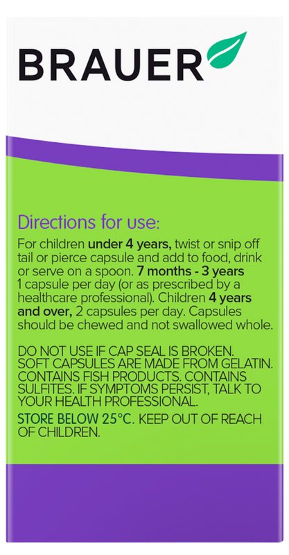 Brauer Baby & Kids Ultra Pure DHA Supplement - Omega-3 Fish Oil for Brain & Eye Development - Supports Cognitive Growth in Infants & Toddlers - Perfect for Daily Nutrition & Learning Enhancement