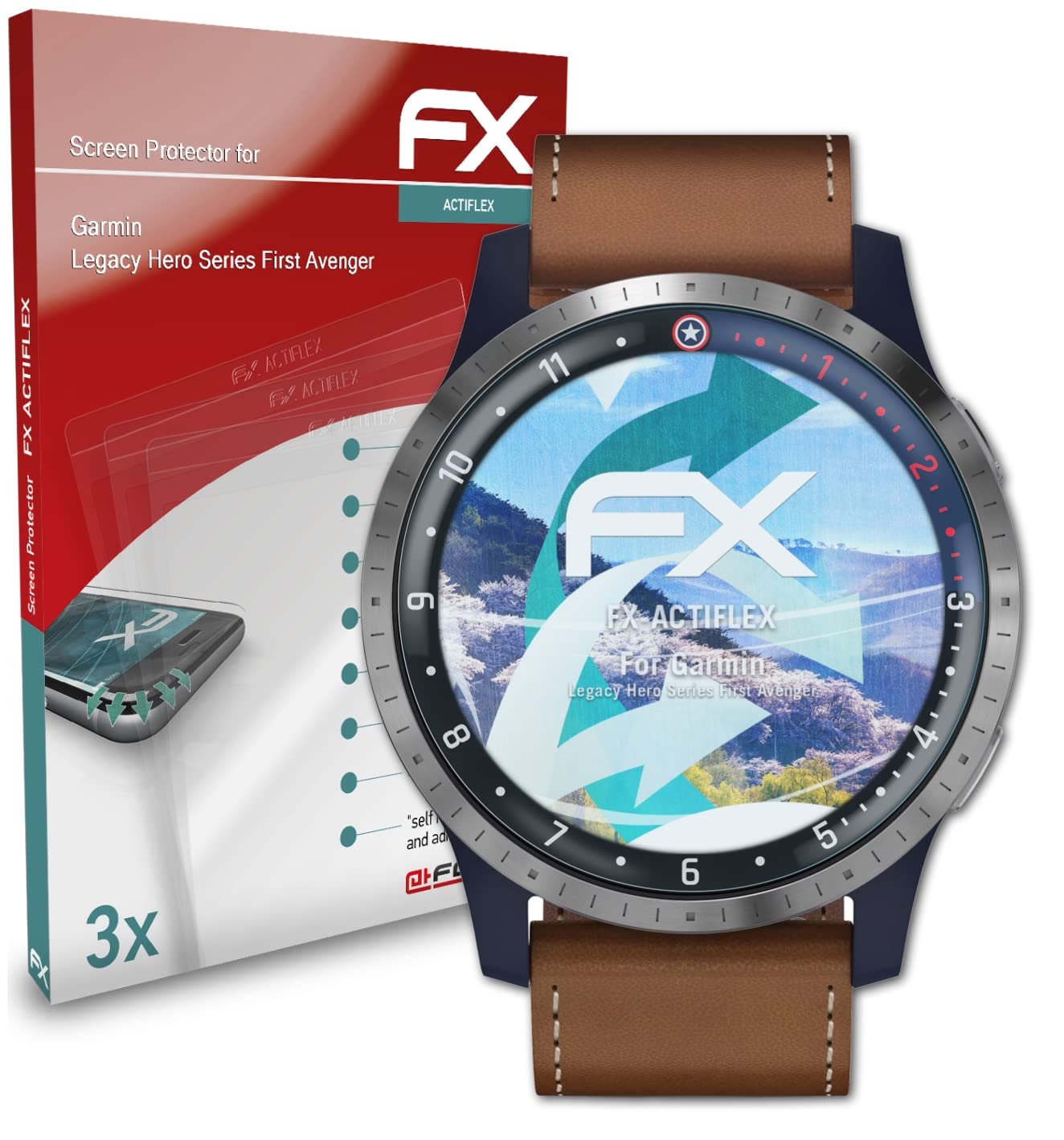 Garmin Legacy Hero Series First Avenger Screen Protector - Ultra Clear Flexible FX Film (3 Pack) for Smartwatch Protection | Perfect for Outdoor Sports & Daily Wear