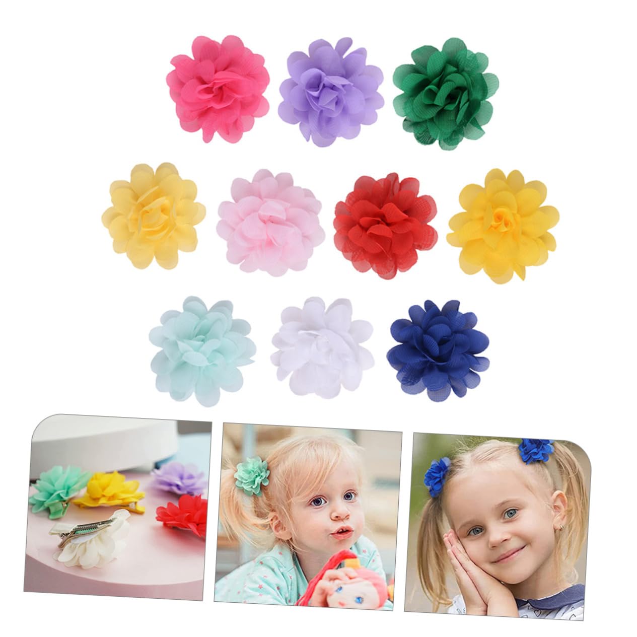 UPKOCH 40 Pcs Spinning Hair Clips for Kids - Soft Fabric Hair Accessories for School & Play