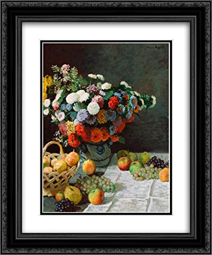 Black Ornate Wood Frame with Double Matting