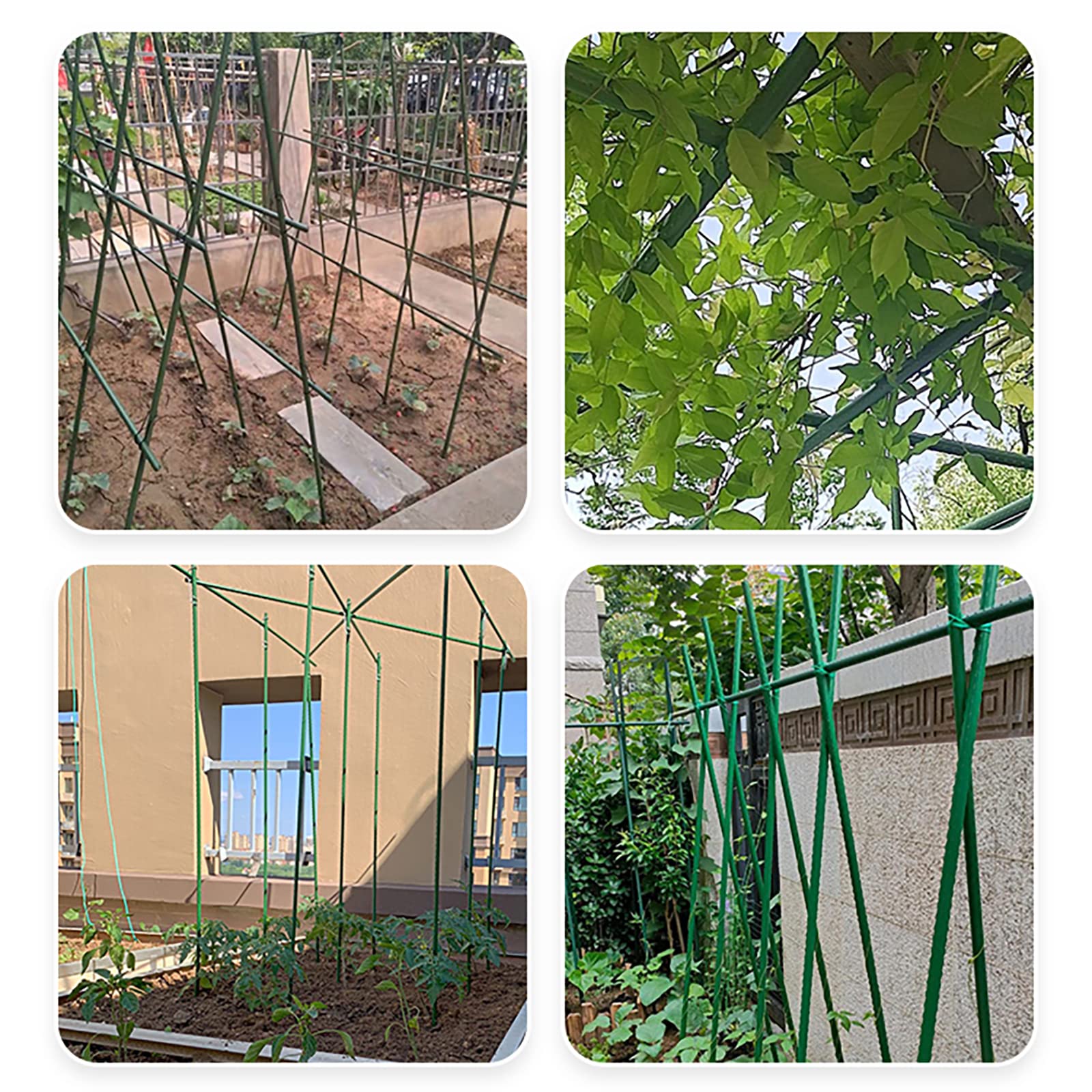 20Pcs Garden Stakes - Multi-Functional Plant Support Trellis for Tomatoes, Cucumbers & Potted Plants (59in Tall, 0.62in Thick) - Perfect for Backyard Gardening, Vegetable Support & Indoor Plant Growth
