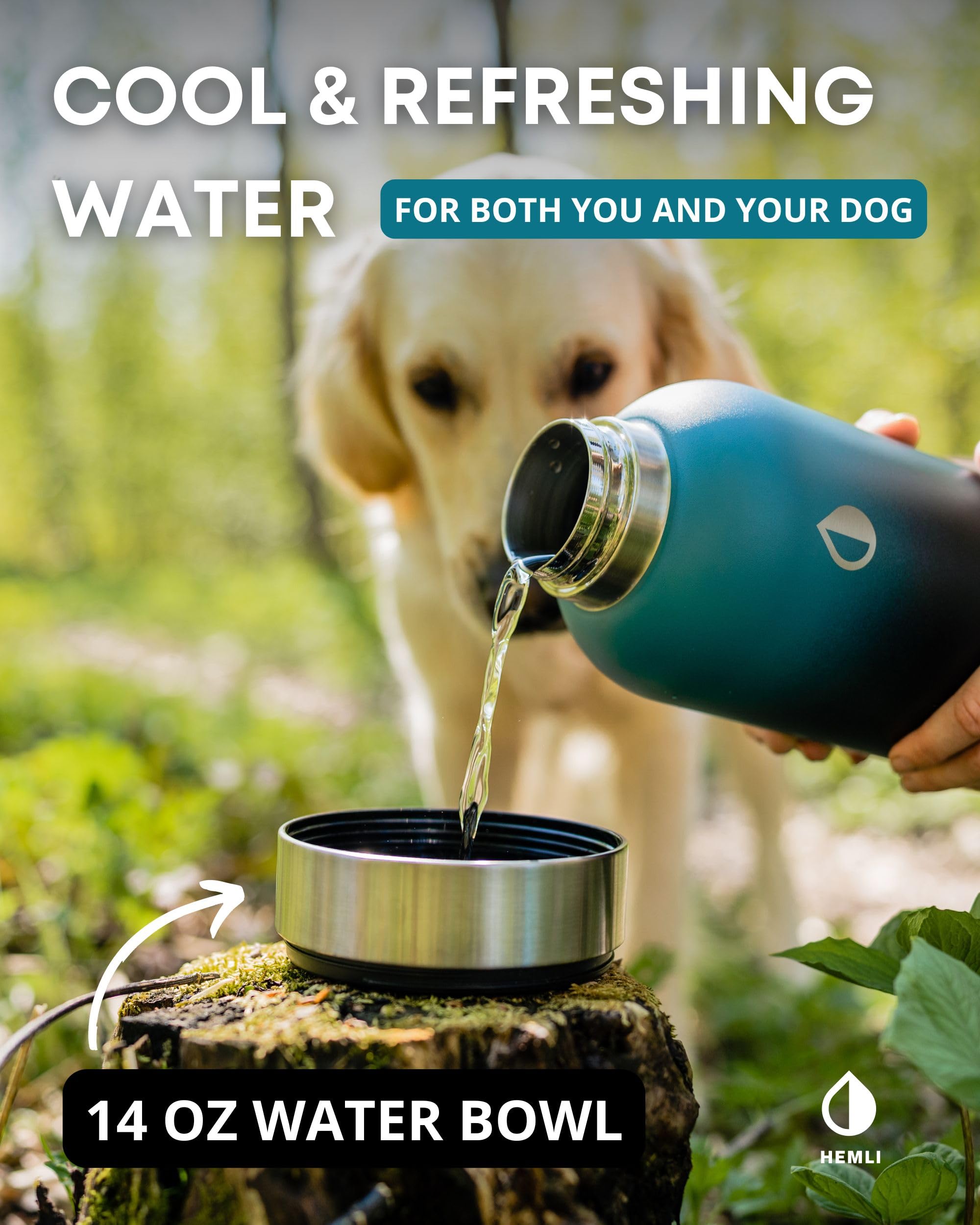 **Insulated Stainless Steel Dog Water Bottle with Travel Bowl & Carrying Case - Portable Pet Water Dispenser for Hiking, Walking & Outdoor Adventures**    *(Note: This optimized title improves SEO by including key search terms like 