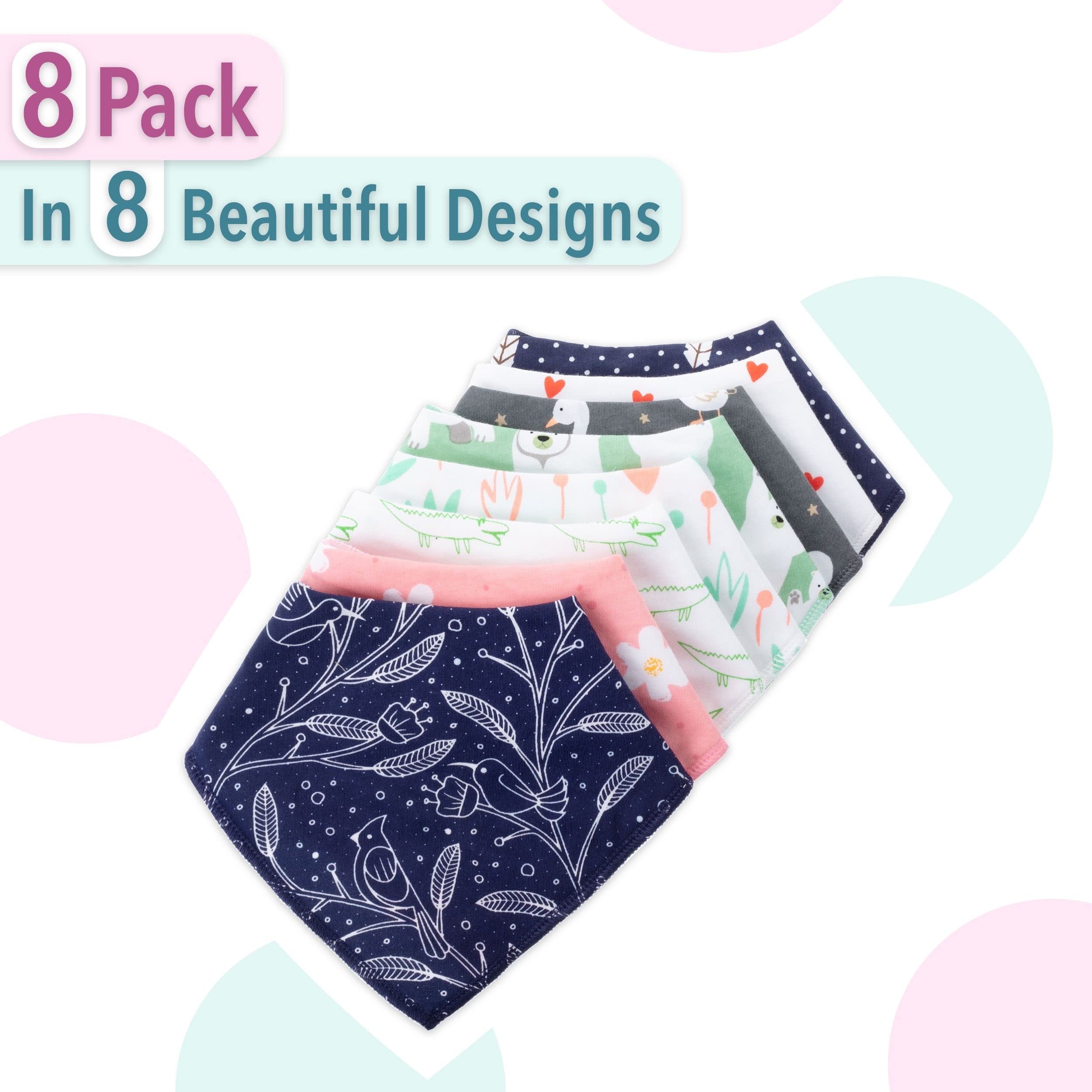 Mr. Pen 8 Pack Baby Bibs - Soft Drool & Bandana Bibs for Toddler Boys & Girls - Waterproof & Adjustable for Feeding, Teething & Everyday Use