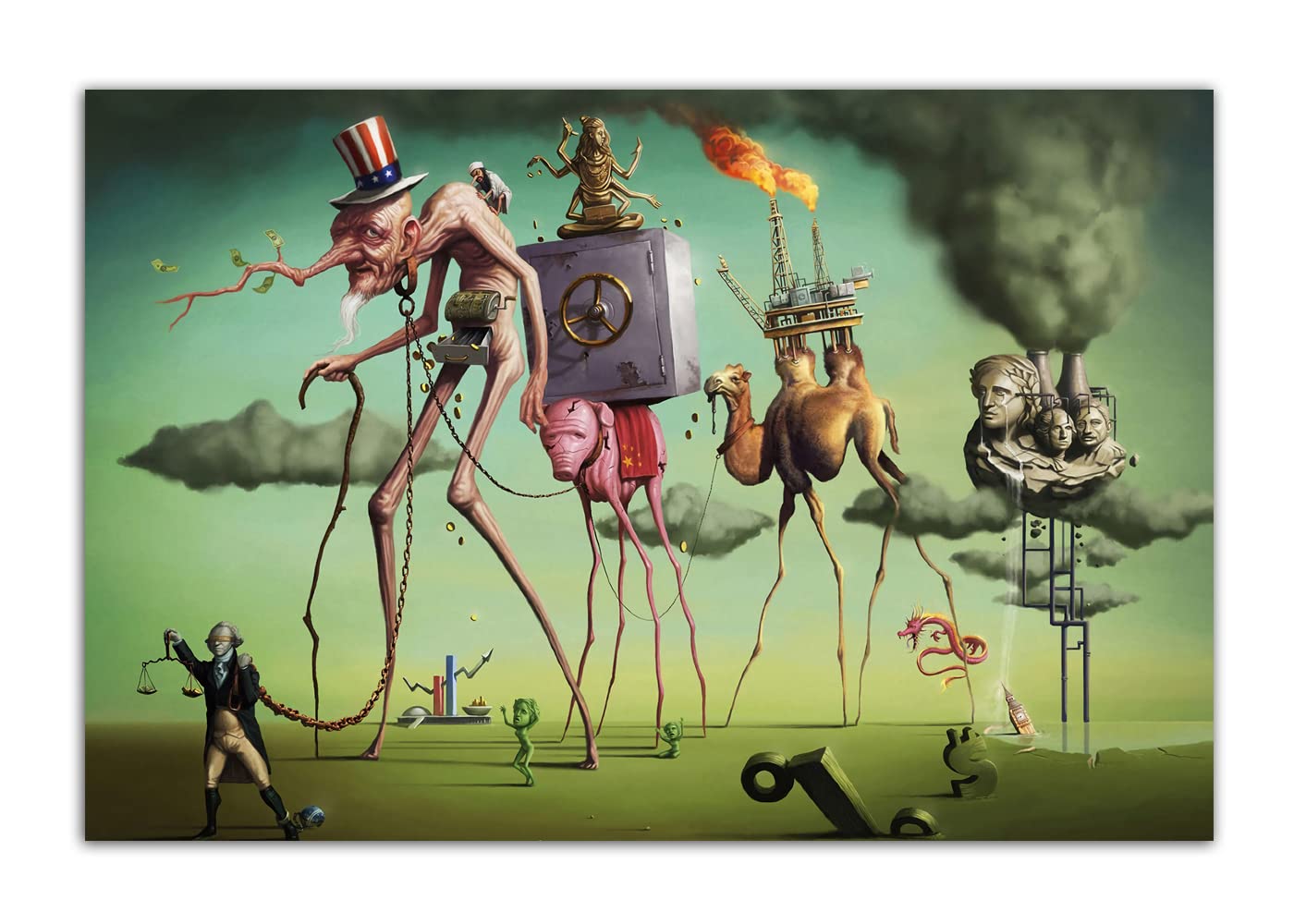 Salvador Dali Surrealism Art Poster - The Persistence of Memory Canvas Wall Art Decor (12x18 inch, 30x45cm Unframed) for Living Room, Bedroom & Office