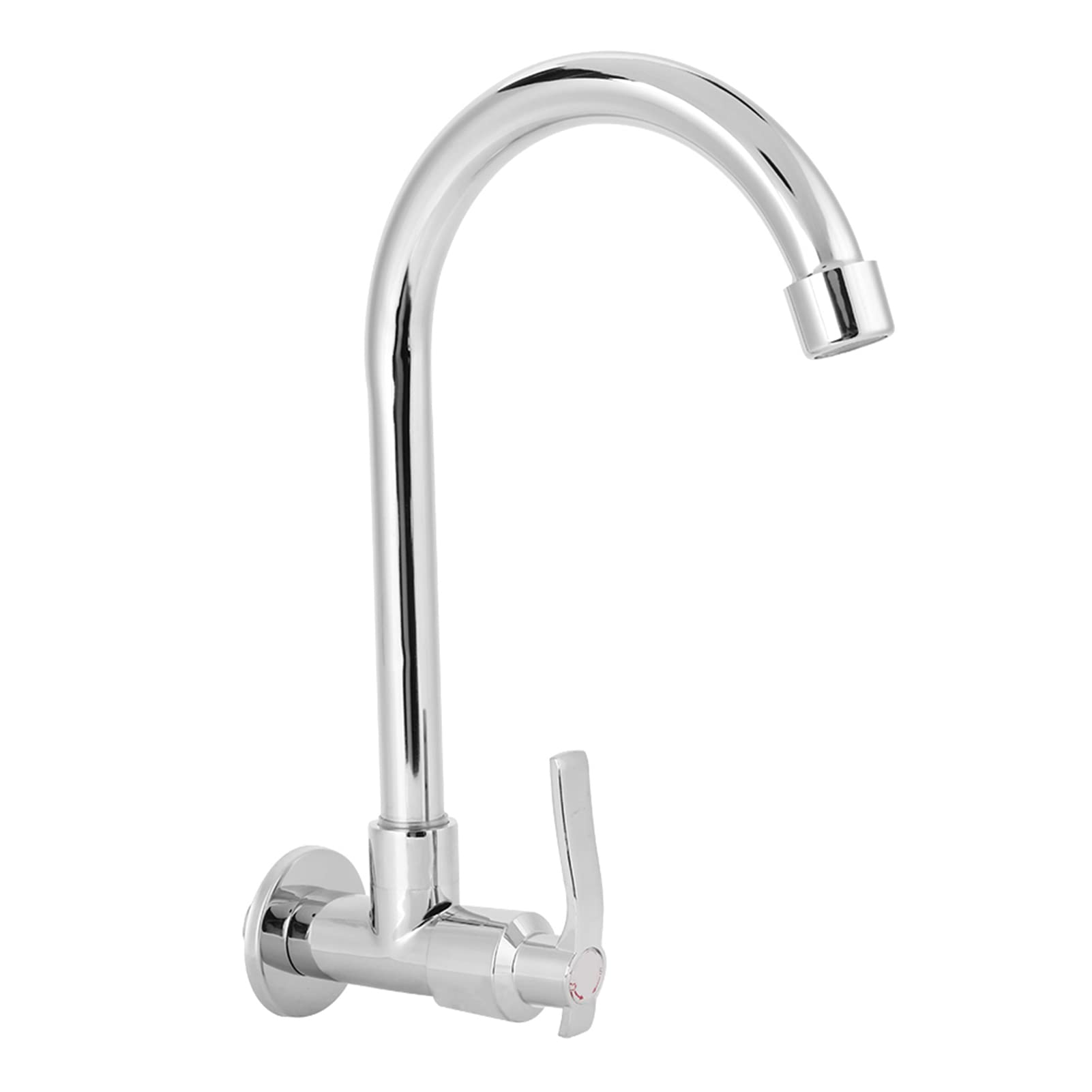 AUNMAS Wall-Mounted Kitchen Faucet - 360° Rotatable Single Lever Cold Water Tap with G1/2 Inch Connection, Copper Outlet (Silver) - Perfect for Small Kitchens, RVs, and Outdoor Sinks