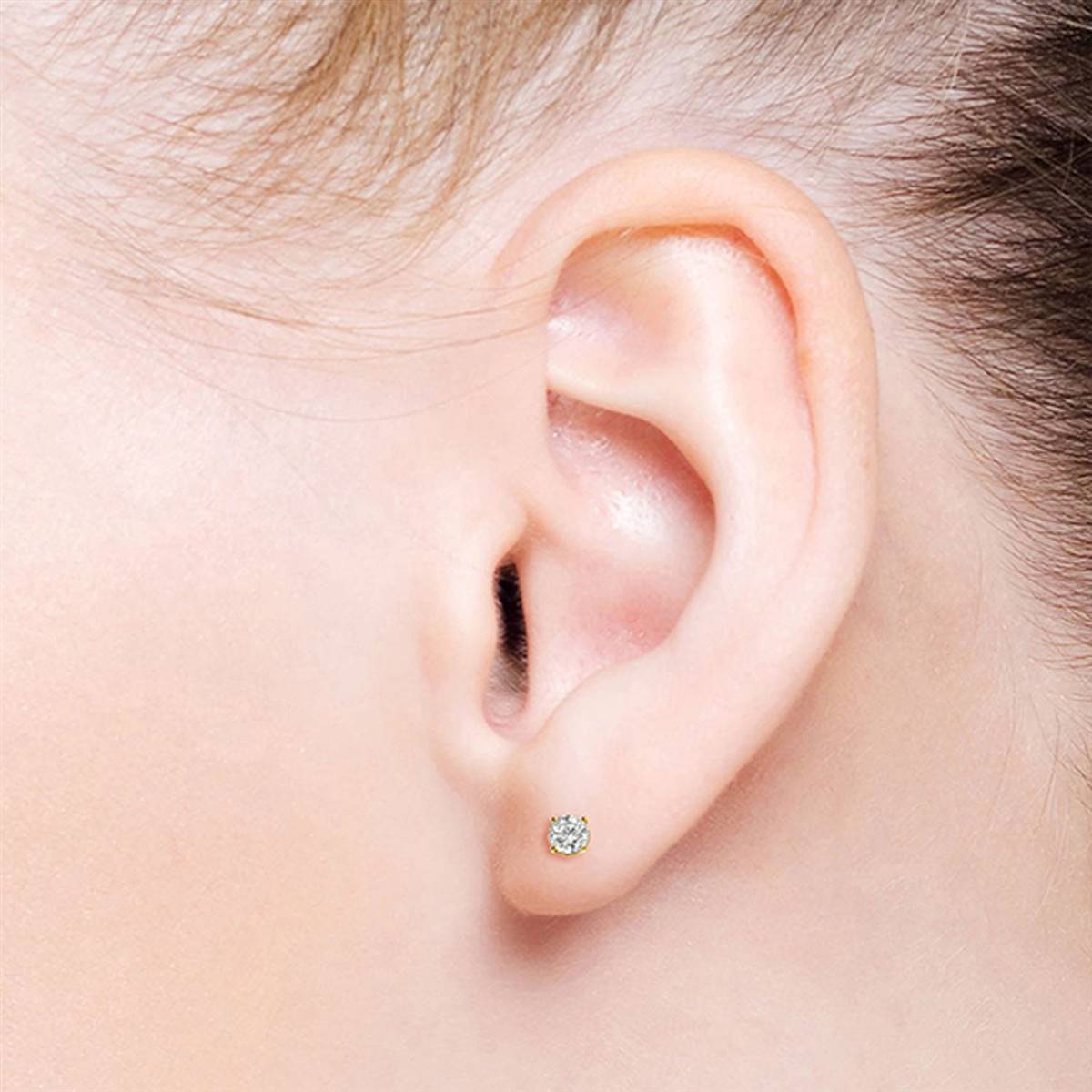 0.4 Carat 14K Solid Yellow Gold Stud Earrings with 0.40 Carat H-I SI2 Diamond - Perfect for Everyday Wear, Gift Giving & Special Occasions