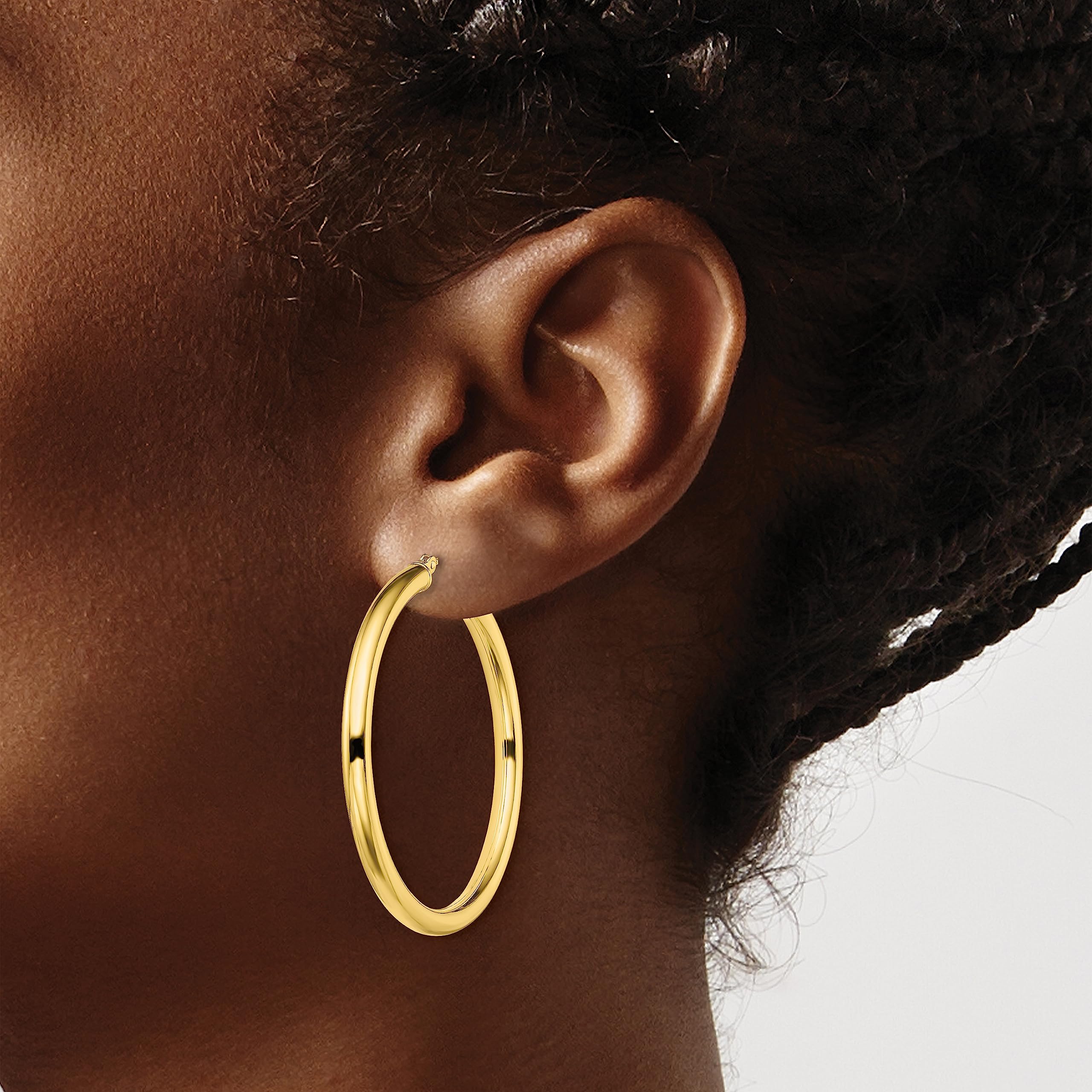 925 Sterling Silver Gold-Plated Large Round Hoop Earrings for Women - Elegant Everyday & Party Jewelry Gift