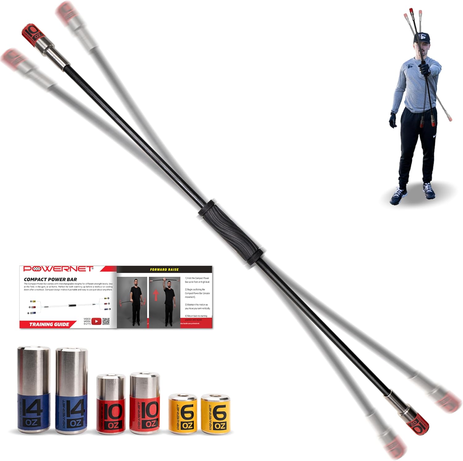 PowerNet Shoulder Trainer Bar - Adjustable Posture Corrector for Neck & Back Pain Relief - Perfect for Office, Gym & Home Workouts