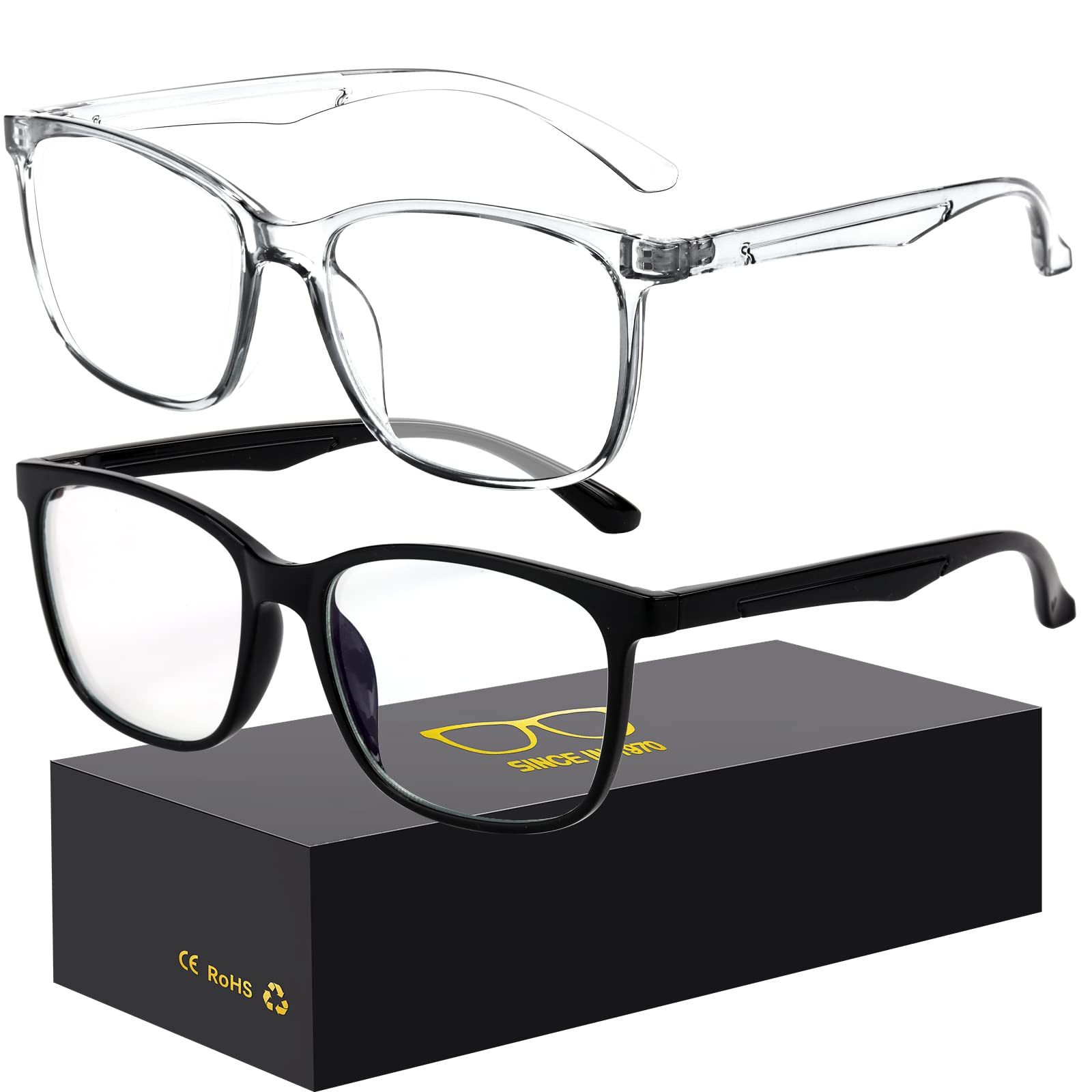 Blue Light Blocking Glasses for Computer, Gaming & TV - Anti Eyestrain UV Protection for Work & Study