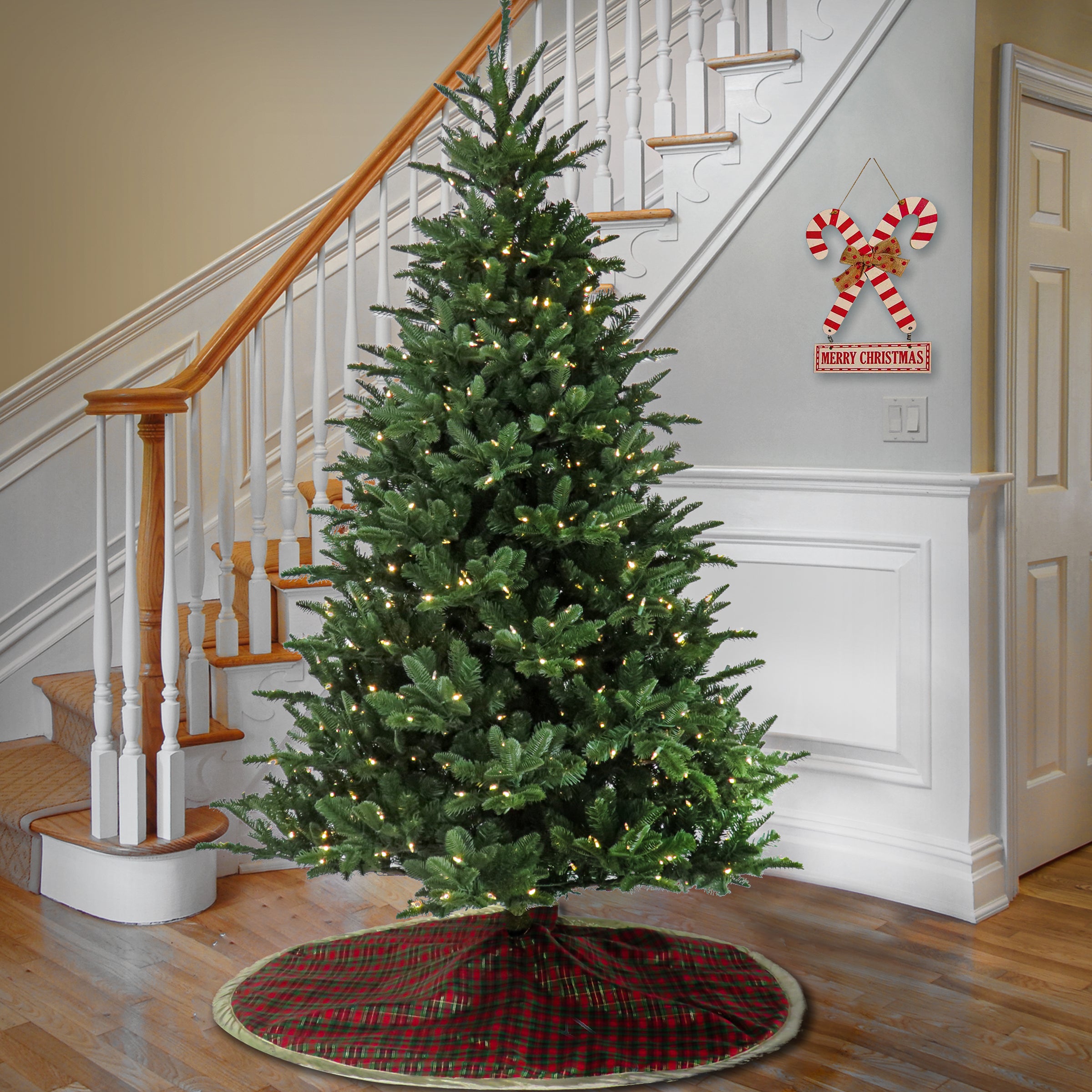 7.5 ft Pre-Lit Artificial Christmas Tree - Norway Spruce with Energy-Efficient LED Lights for Holiday Home Decor | Perfect for Living Room, Office & Party Decorations