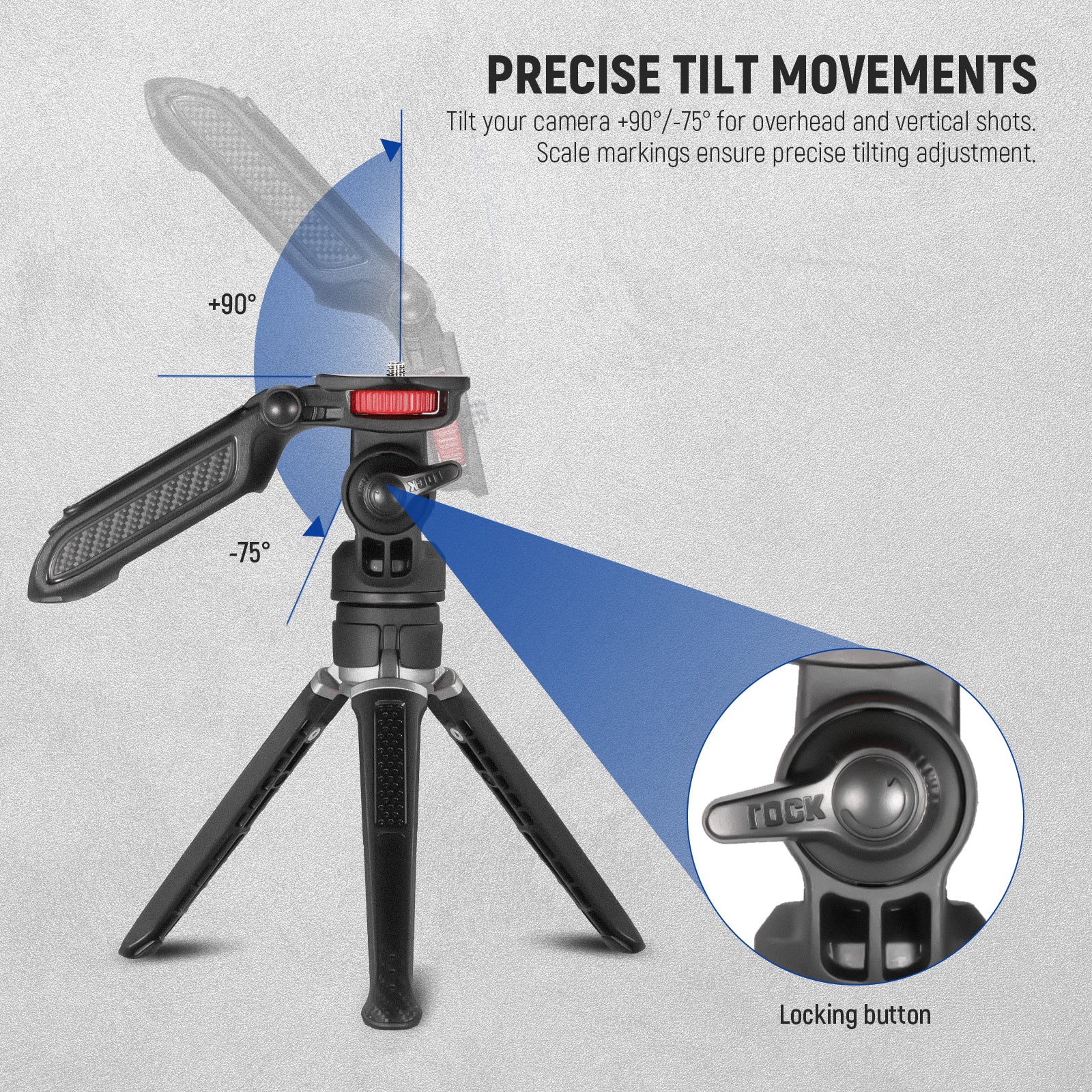 NEEWER TS003 Mini Tripod Stand for DSLR Camera, Smartphone, iPhone, GoPro - Compact & Lightweight Travel Tripod for Vlogging, Photography, Video Shooting (Indoor & Outdoor Use)