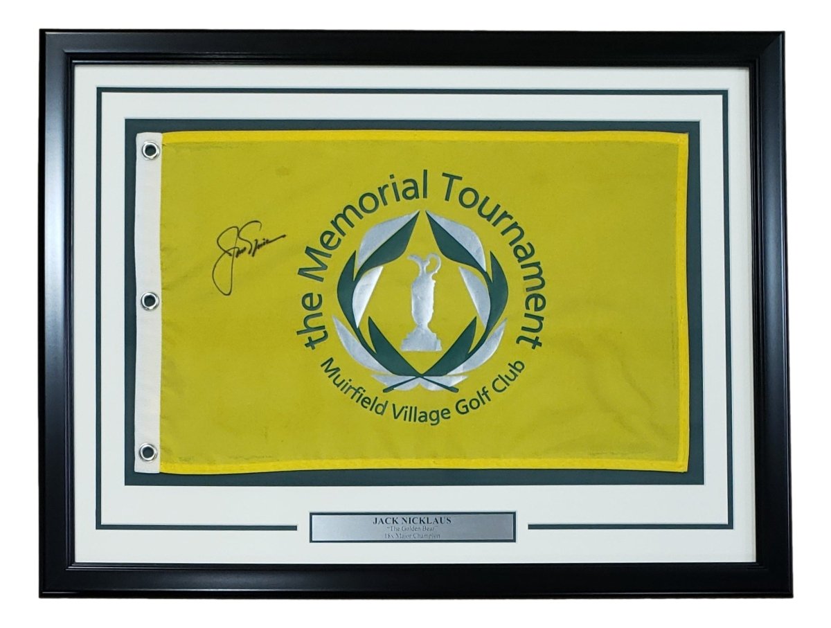 Jack Nicklaus Autographed Framed The Memorial Tournament Golf Flag - Limited Edition Collectible for Golf Fans & Sports Memorabilia - Perfect for Man Cave, Office Decor or Gift for Golf Enthusiasts
