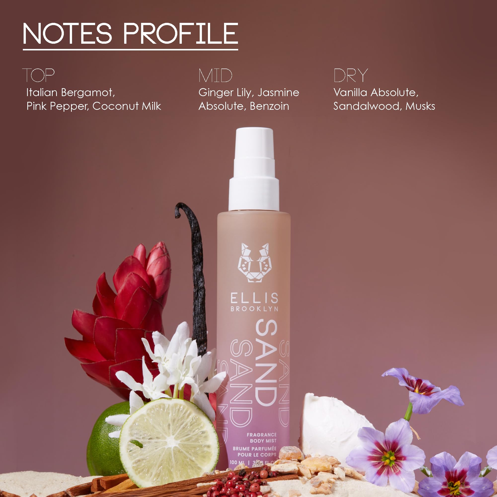 Ellis Brooklyn SEA & SAND Body Mist - Lightweight Clean Perfume Spray for Women, Refreshing Hair & Body Fragrance | Perfect for Daily Wear, Beach Days & Summer Evenings