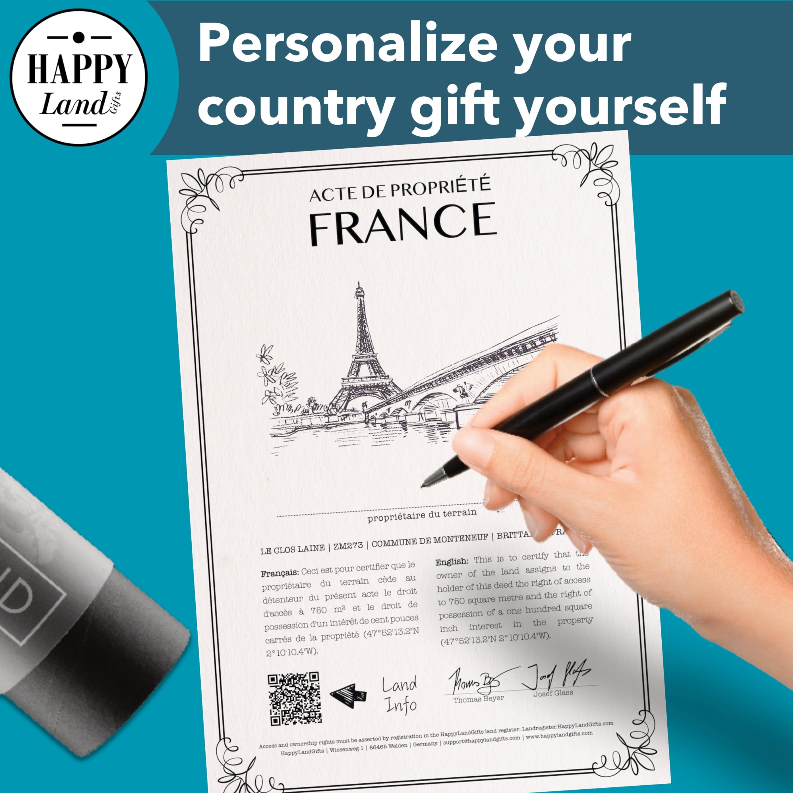 Unique French Gifts for Men & Women - Authentic Paris Souvenirs & Unusual France Gift Ideas - Personalized Blank Certificate with Custom Name - Perfect for Christmas, Birthdays & Anniversaries - Ideal for Francophiles, Travel Lovers & Romantic Presents