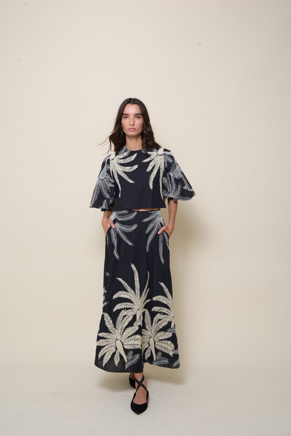 Stylish Pictograph Print Skirt - Trendy Women's Floral Pattern Midi Skirt for Casual Outings & Summer Vacations