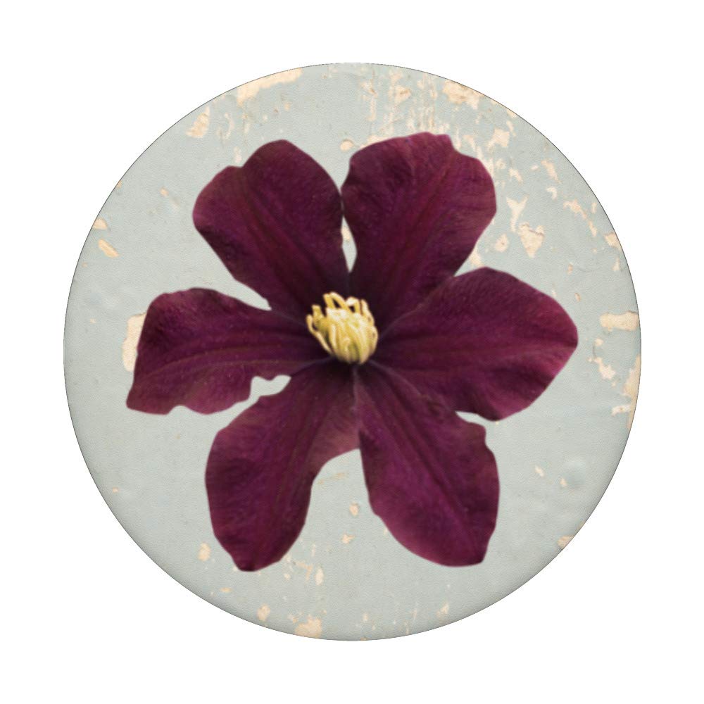 Pressed Flower Floral Photo Dark Purple PopSockets PopGrip - Swappable Phone Grip for iPhone, Samsung & Tablets - Perfect for Photography Lovers, Nature Enthusiasts & Gift Giving